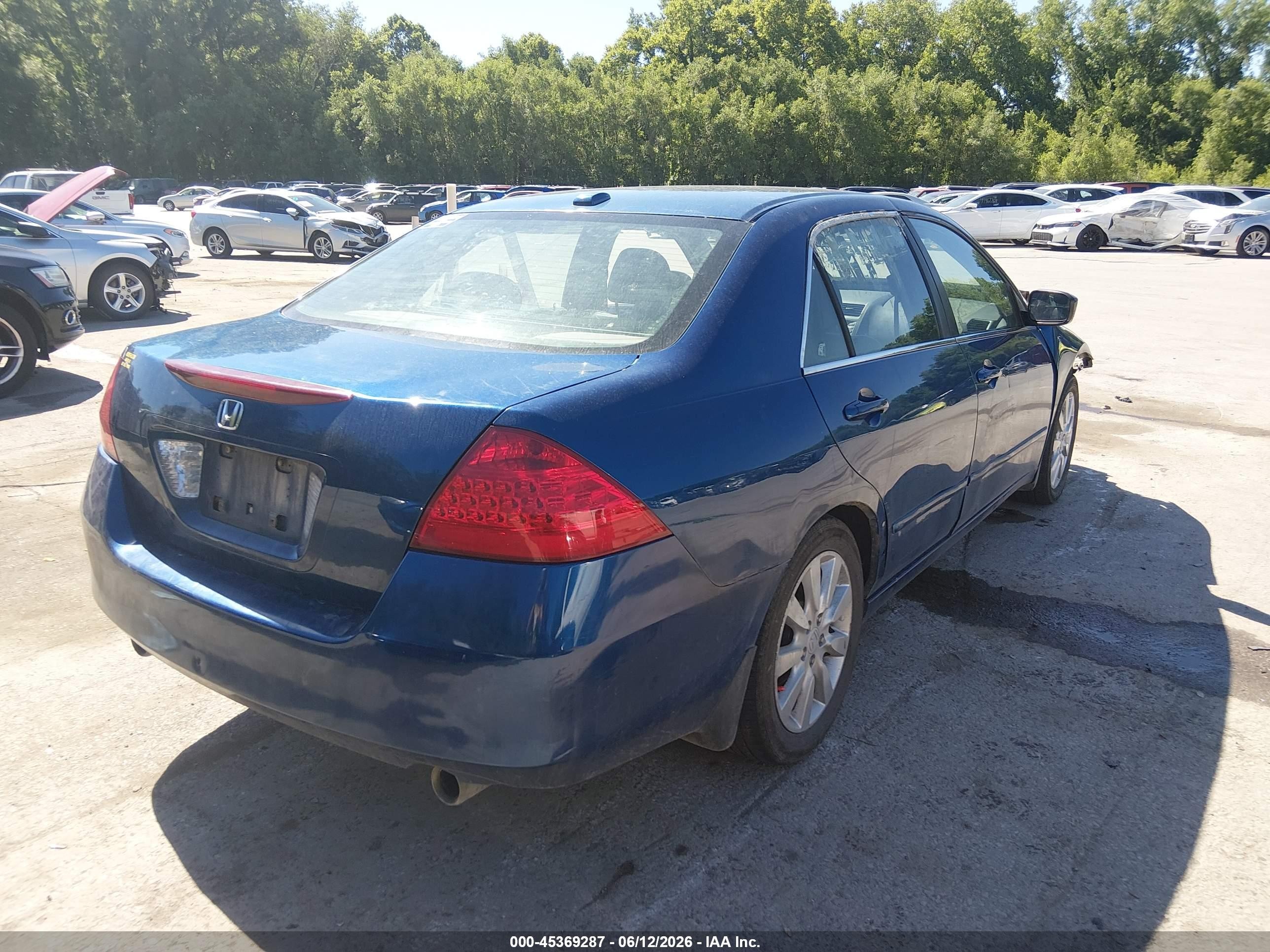 2006 Honda Accord 3.0 Ex Blue vin: 1HGCM66546A052579