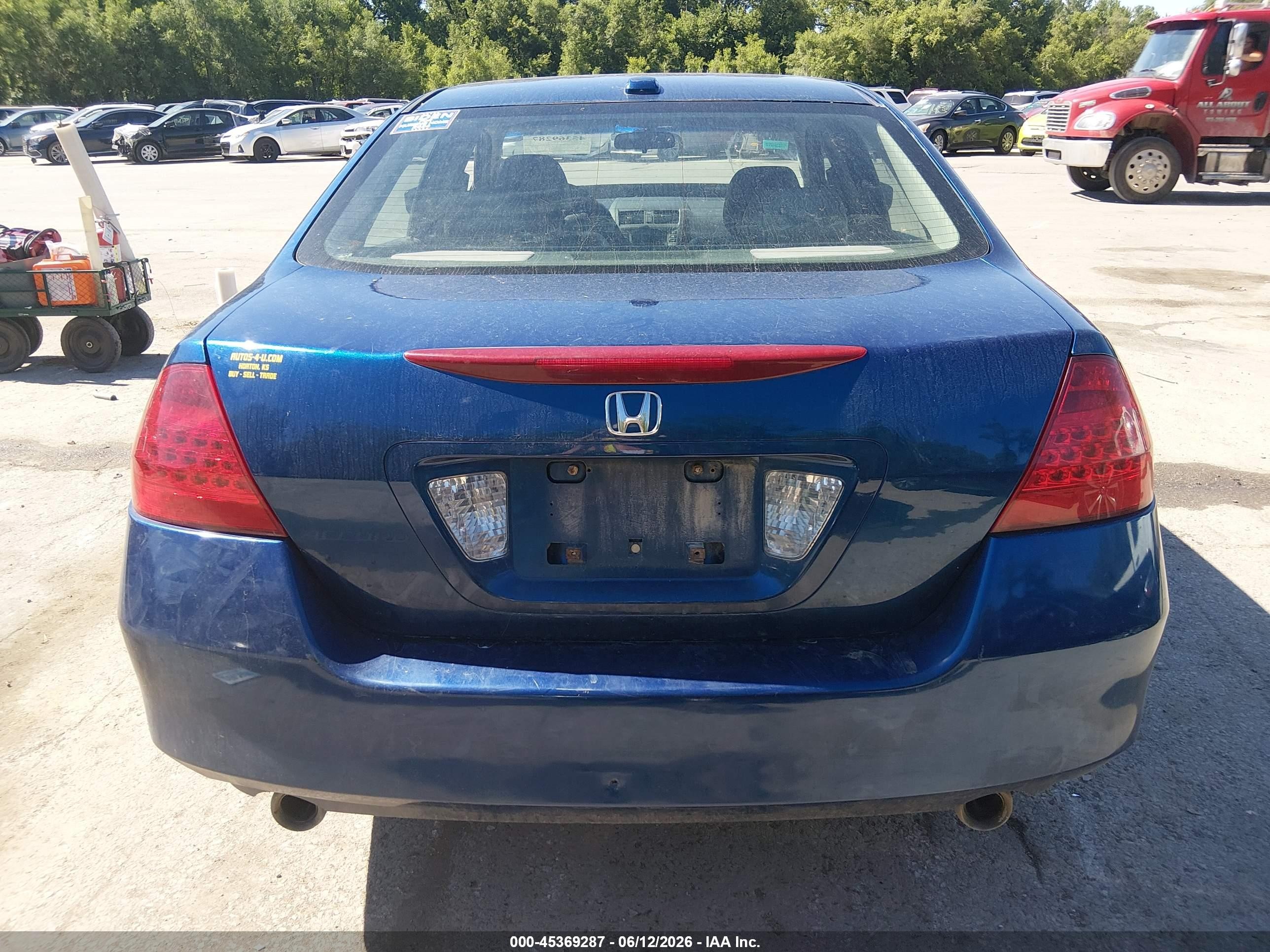2006 Honda Accord 3.0 Ex Blue vin: 1HGCM66546A052579