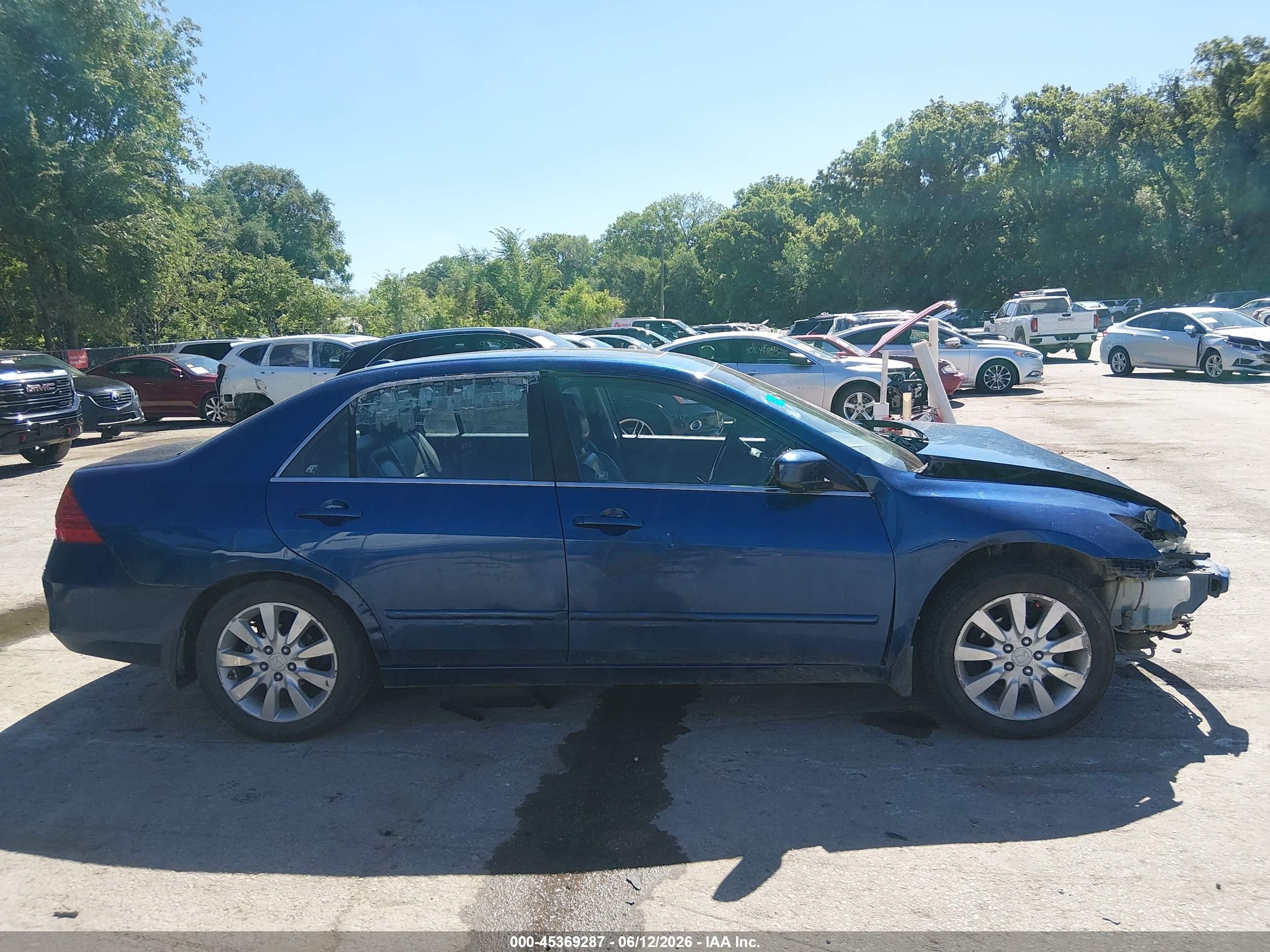 2006 Honda Accord 3.0 Ex Blue vin: 1HGCM66546A052579