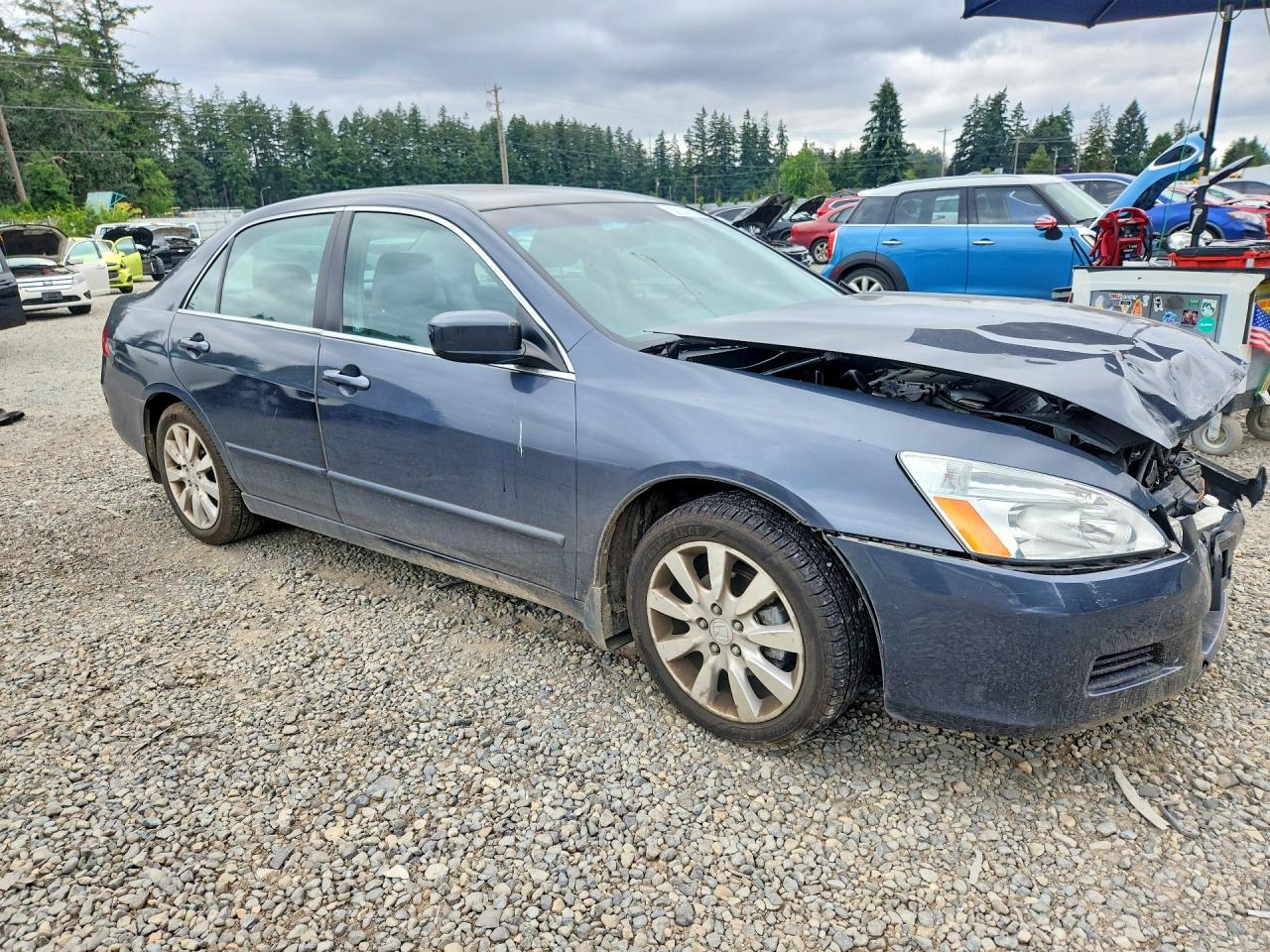 2007 Honda Accord Ex Gray vin: 1HGCM66547A000225