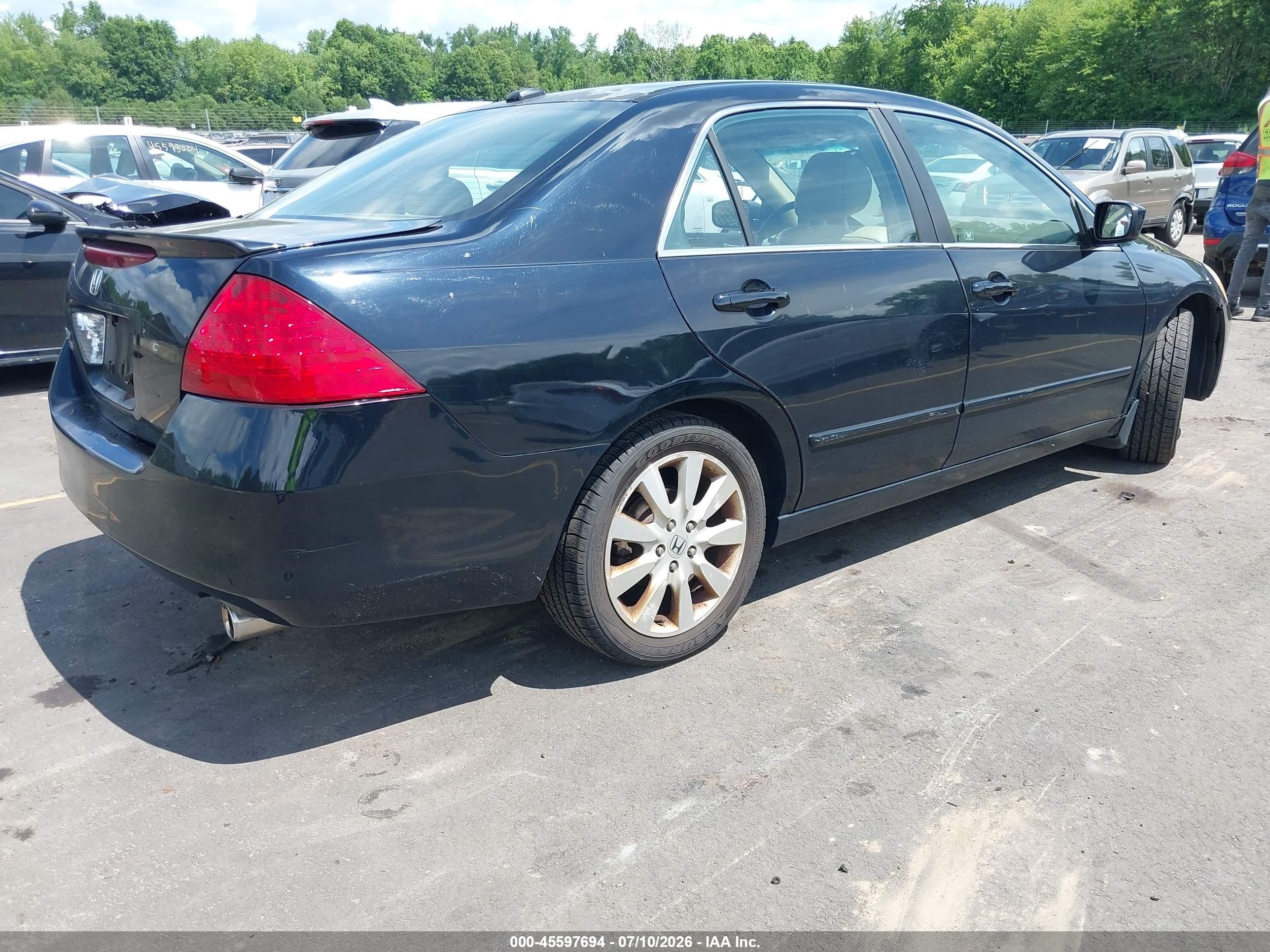 2007 Honda Accord 3.0 Ex Black vin: 1HGCM66547A006364