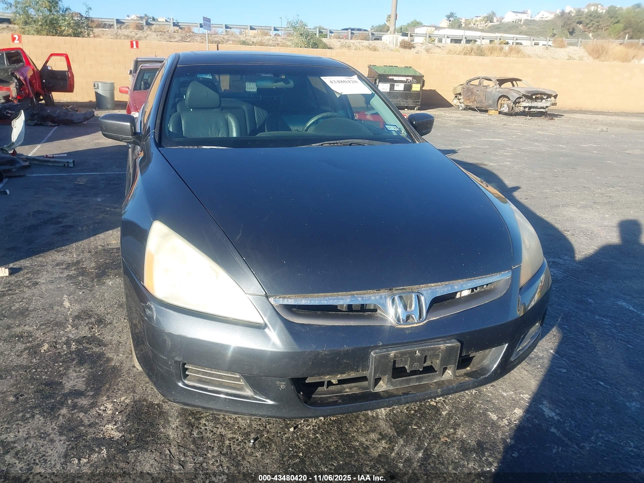 2007 Honda Accord 3.0 Ex Gray vin: 1HGCM66547A023357