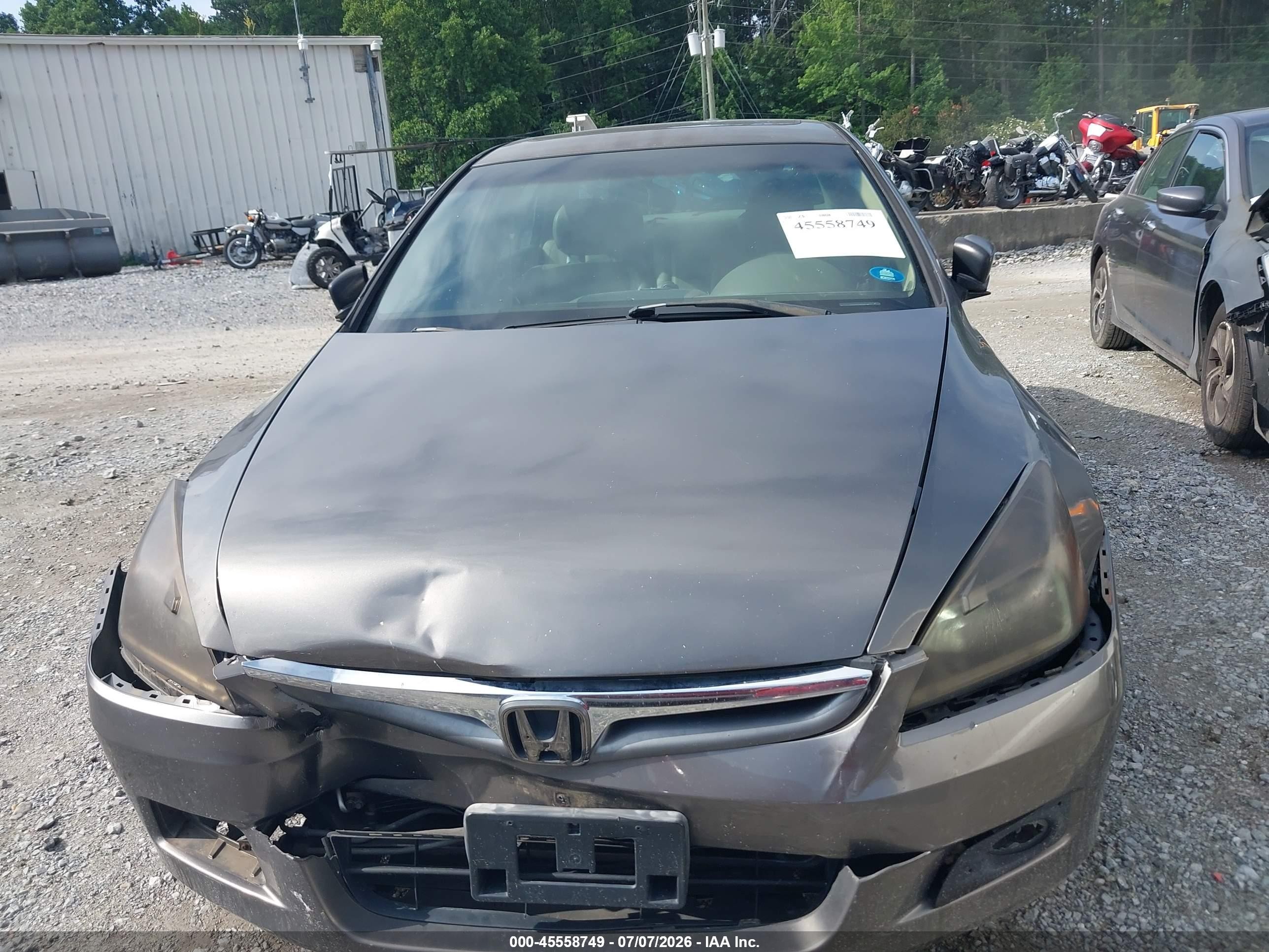 2007 Honda Accord 3.0 Ex Gray vin: 1HGCM66547A046394