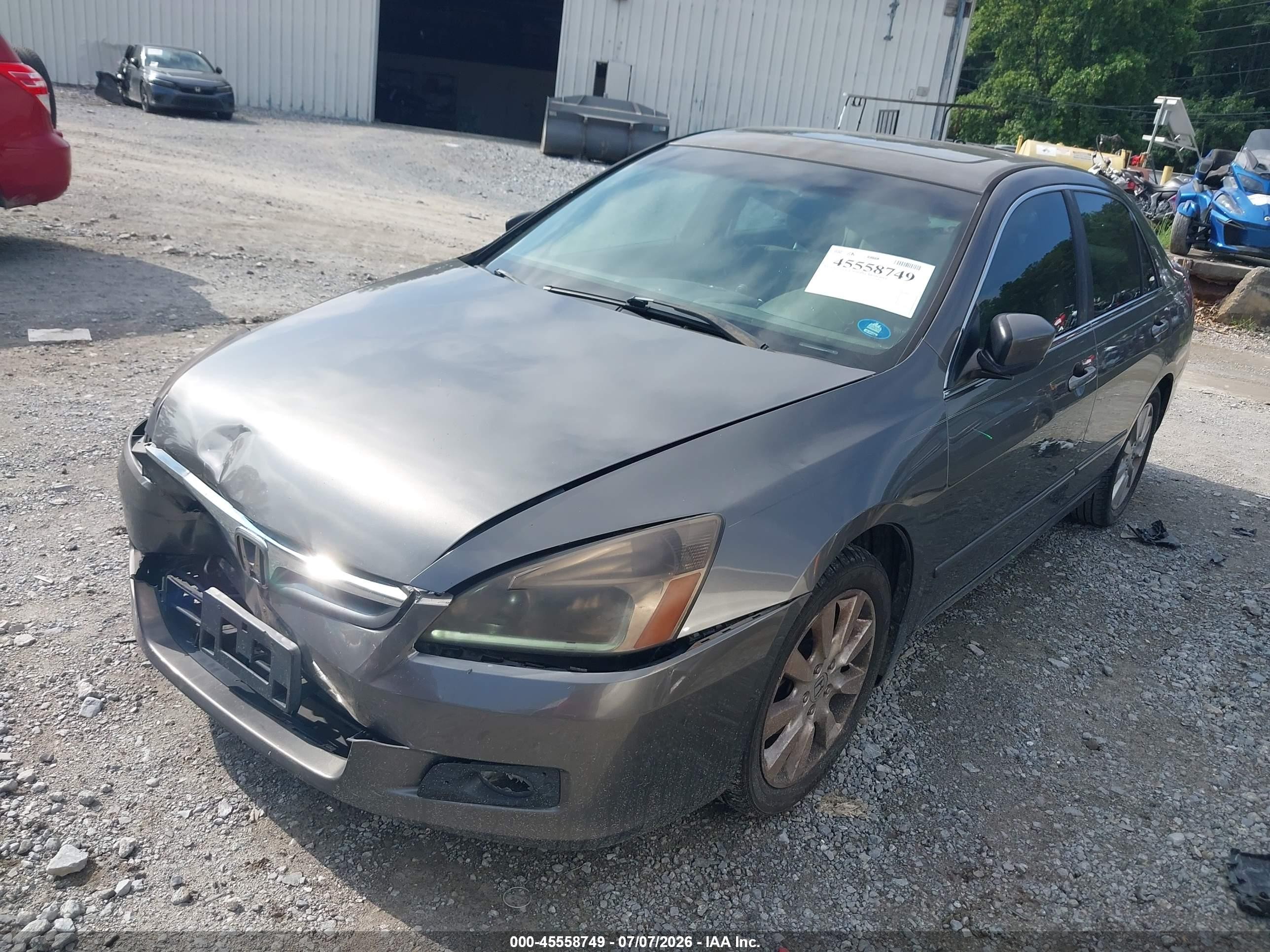 2007 Honda Accord 3.0 Ex Gray vin: 1HGCM66547A046394