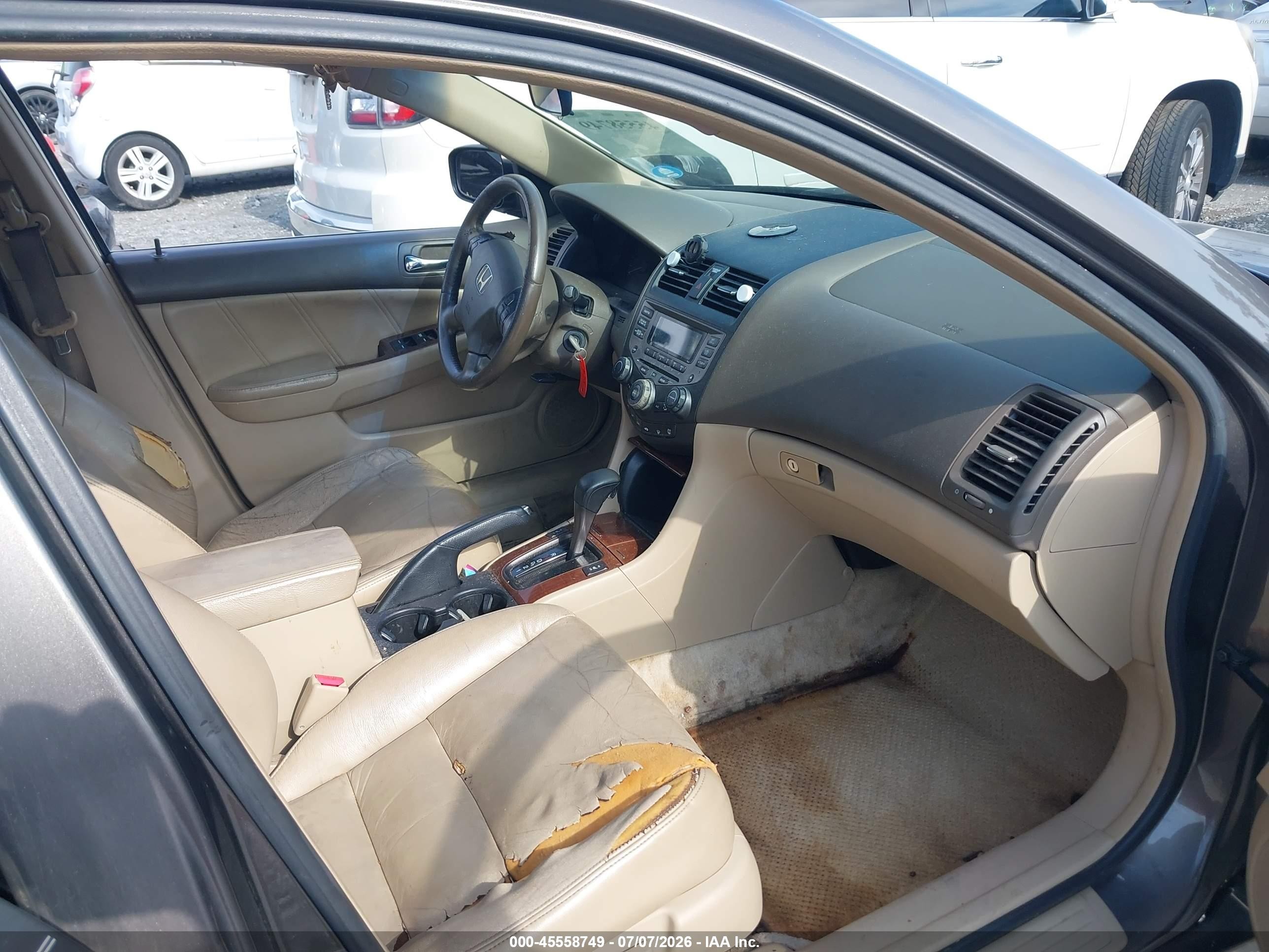 2007 Honda Accord 3.0 Ex Gray vin: 1HGCM66547A046394