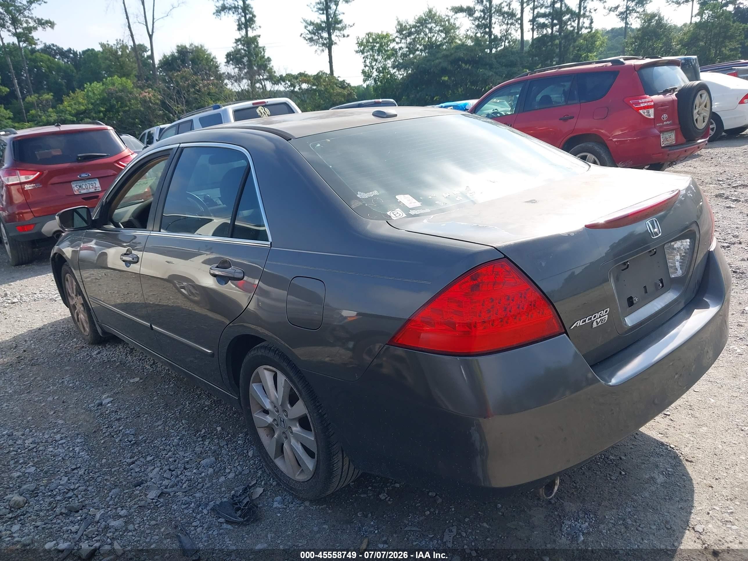2007 Honda Accord 3.0 Ex Gray vin: 1HGCM66547A046394