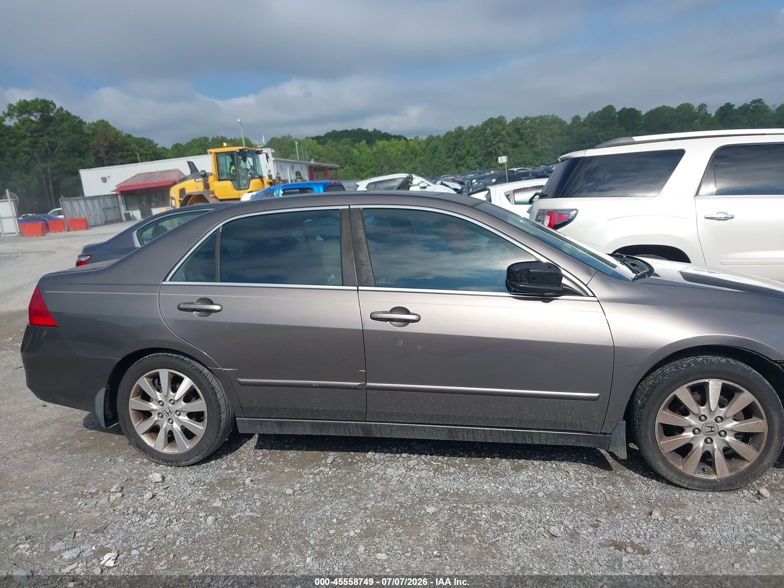 2007 Honda Accord 3.0 Ex Gray vin: 1HGCM66547A046394