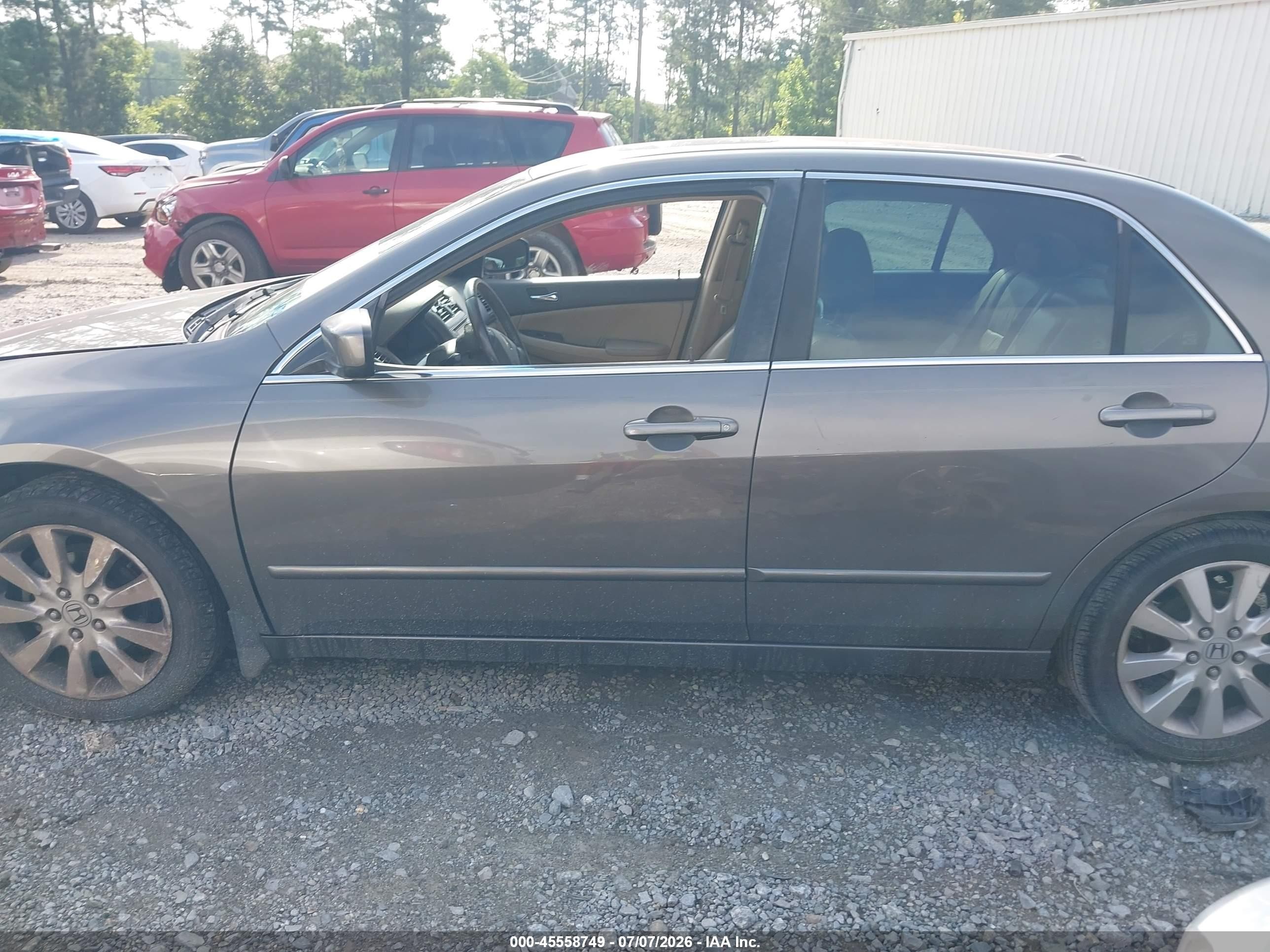 2007 Honda Accord 3.0 Ex Gray vin: 1HGCM66547A046394