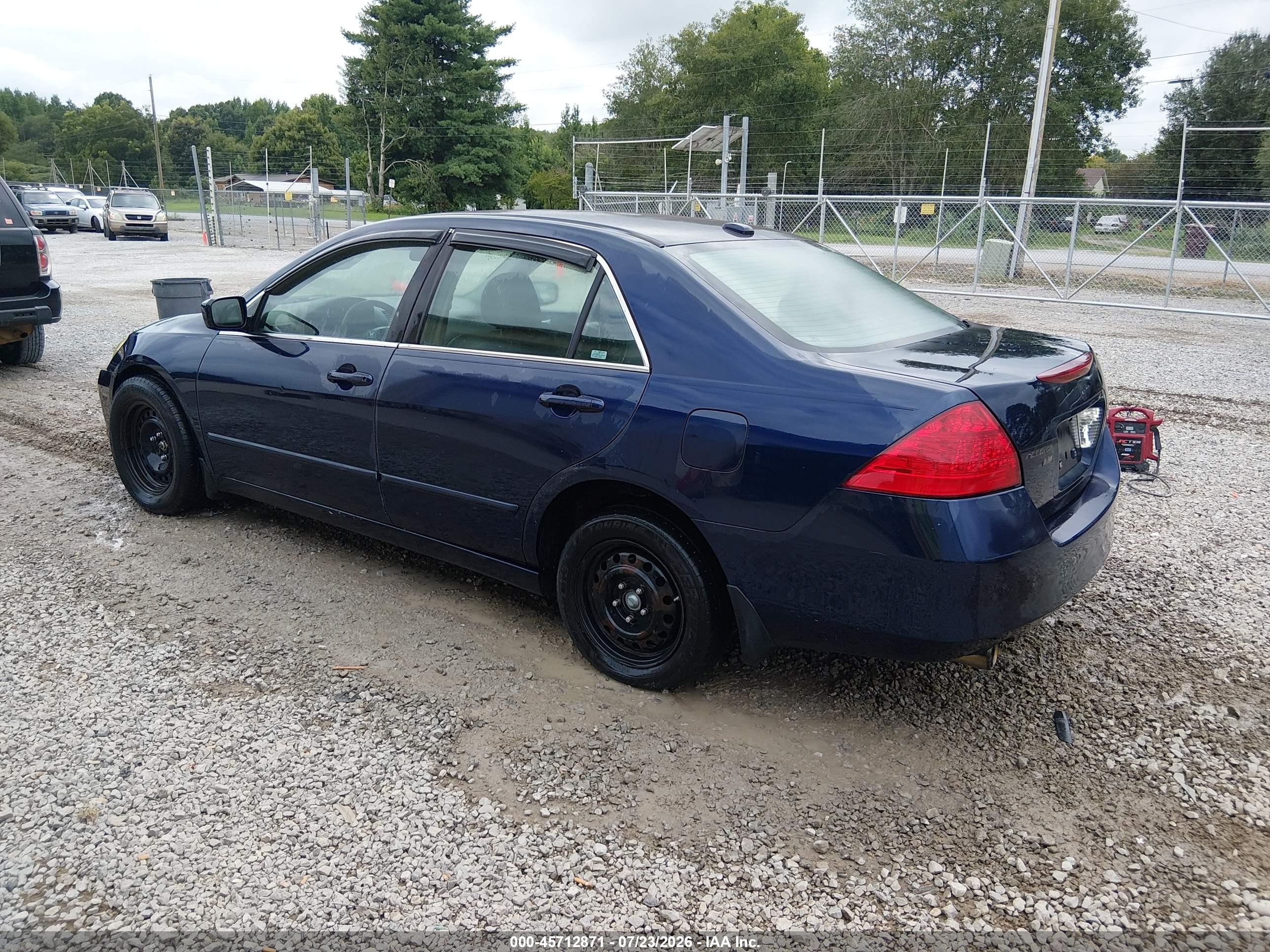 2007 Honda Accord 3.0 Ex Blue vin: 1HGCM66547A055094