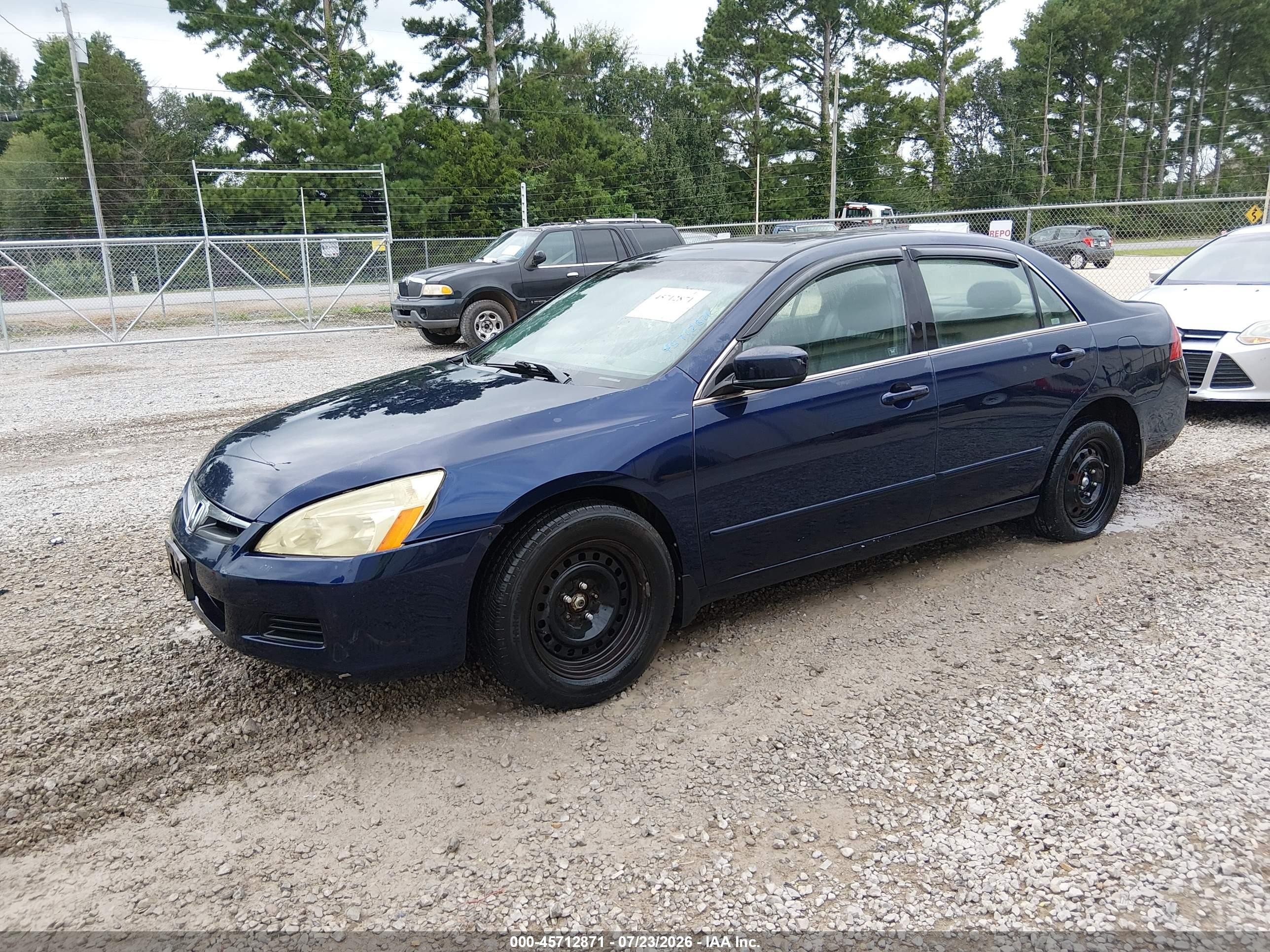 2007 Honda Accord 3.0 Ex Blue vin: 1HGCM66547A055094
