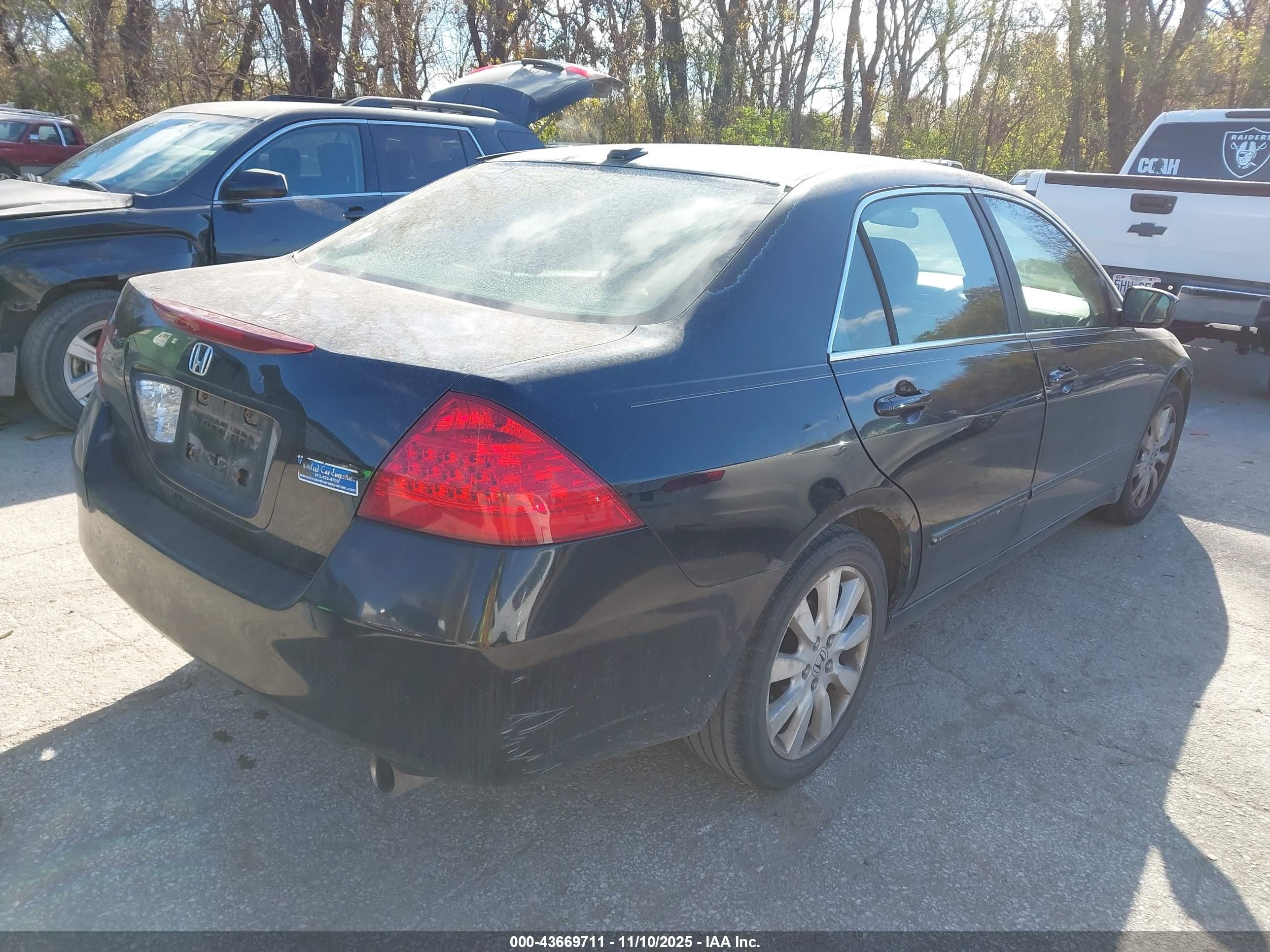 2007 Honda Accord 3.0 Ex Black vin: 1HGCM66547A083462