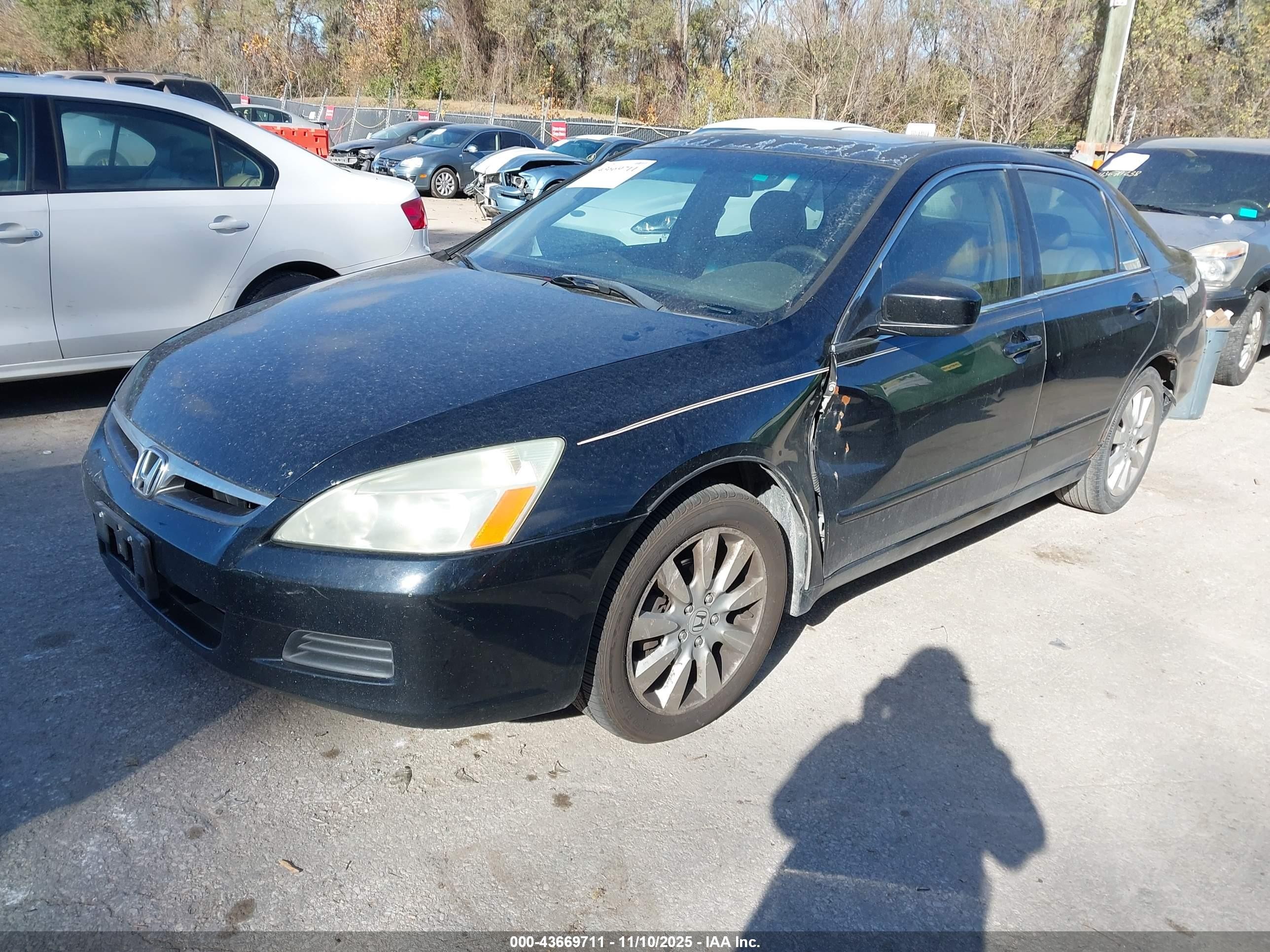 2007 Honda Accord 3.0 Ex Black vin: 1HGCM66547A083462