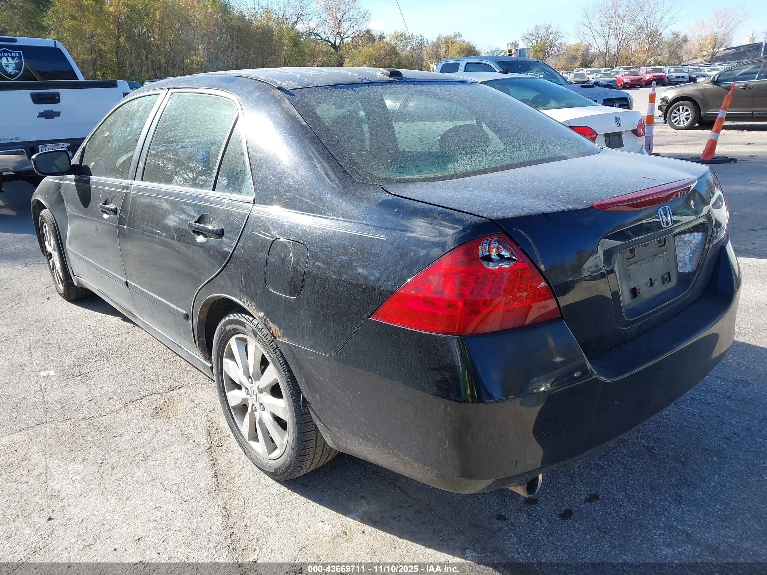 2007 Honda Accord 3.0 Ex Black vin: 1HGCM66547A083462
