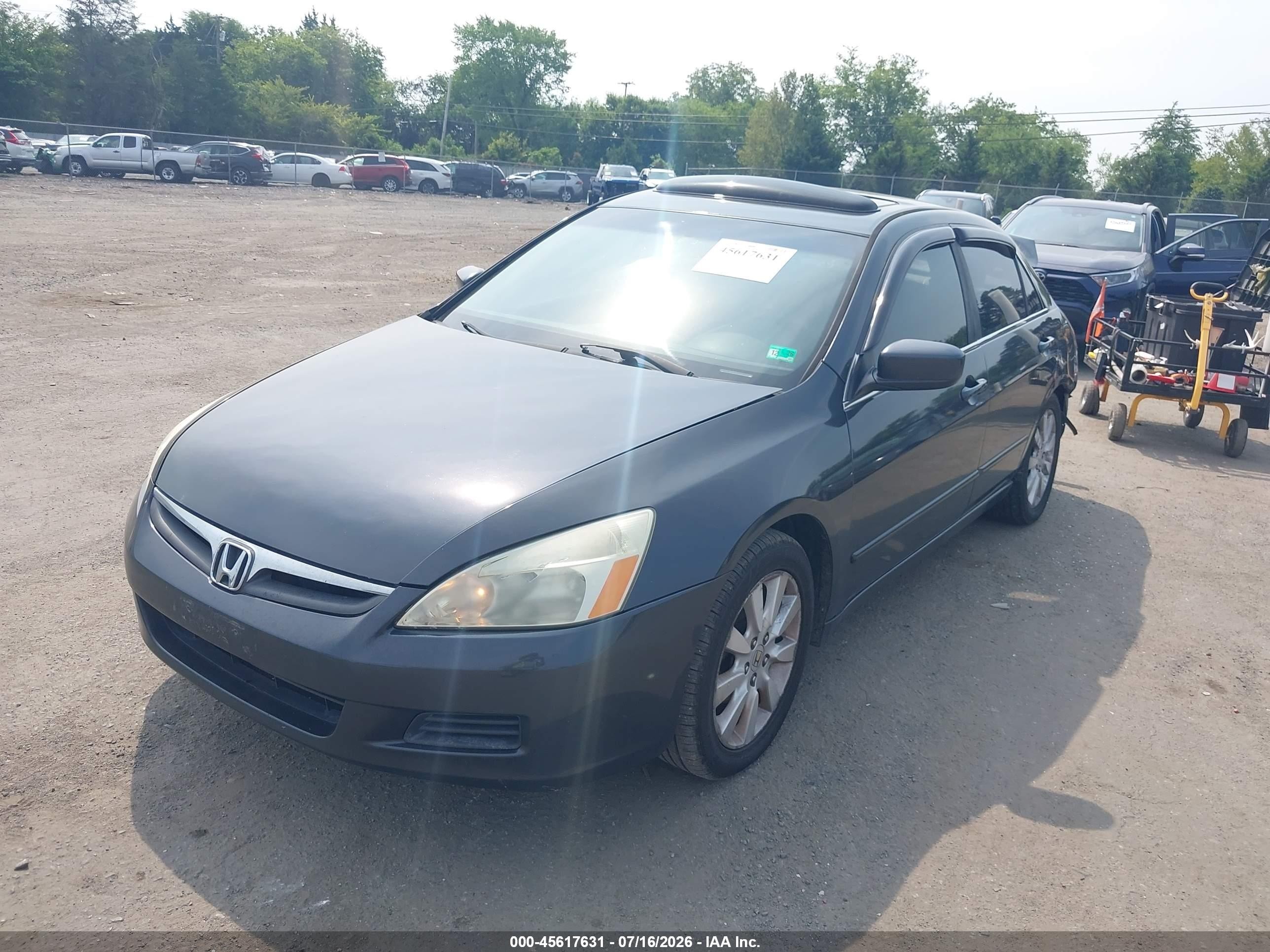2007 Honda Accord 3.0 Ex Gray vin: 1HGCM66547A093604