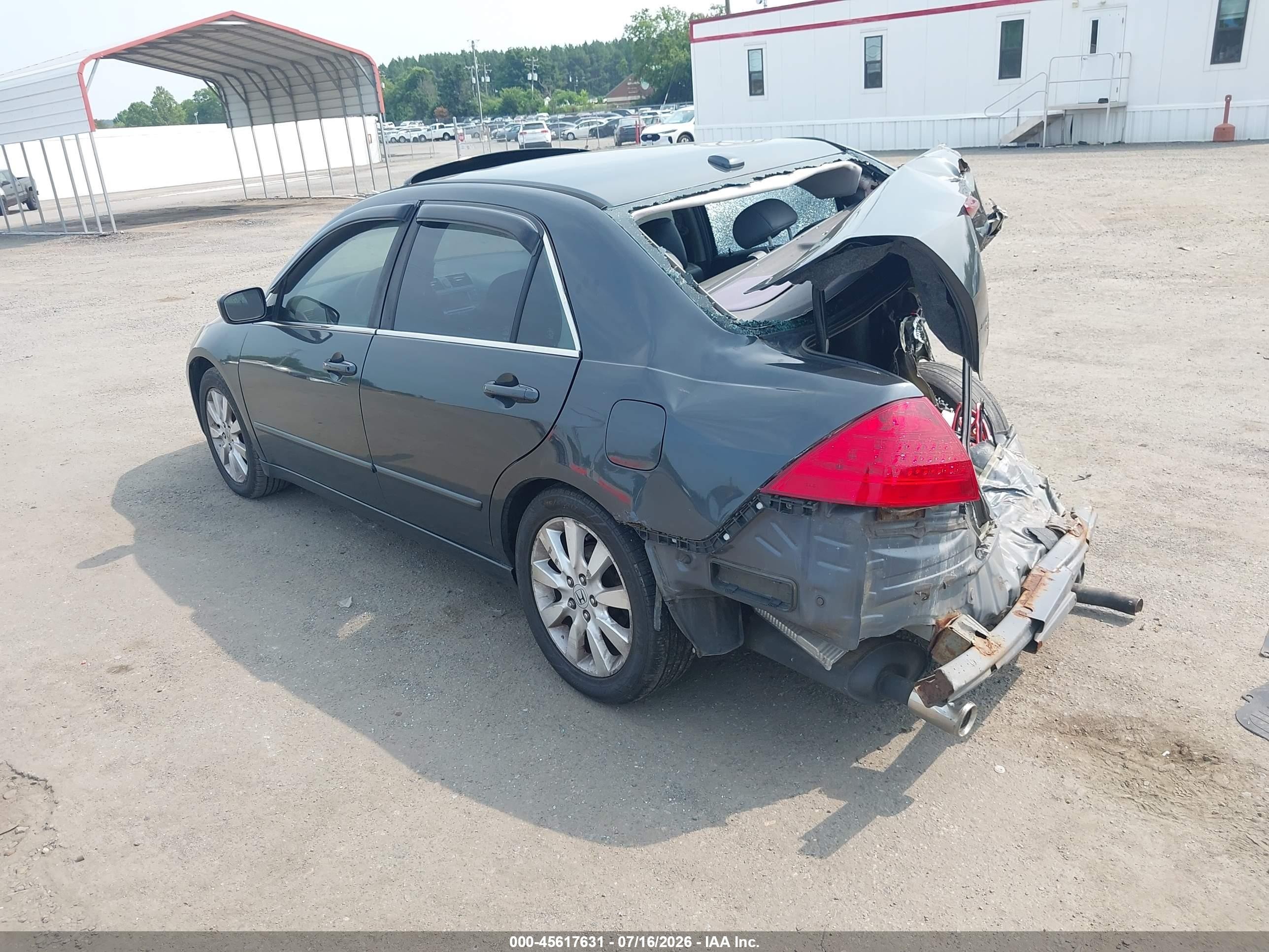 2007 Honda Accord 3.0 Ex Gray vin: 1HGCM66547A093604