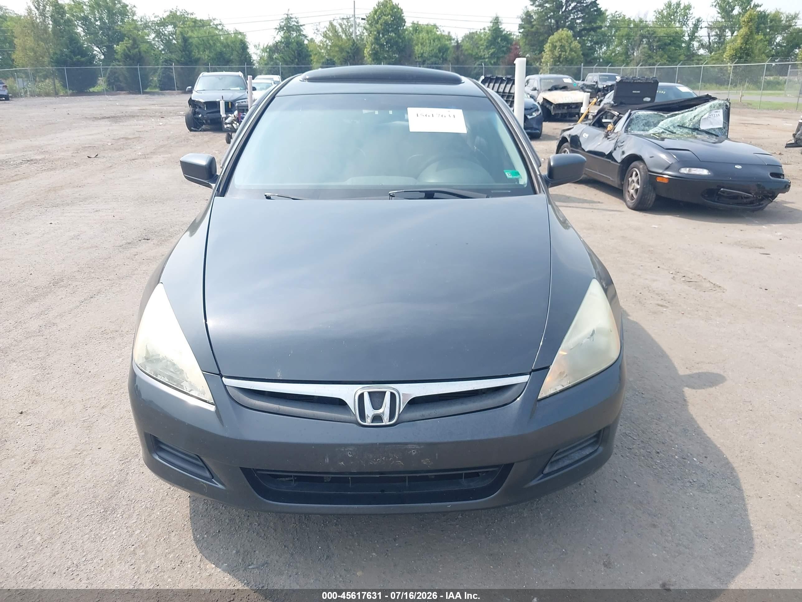 2007 Honda Accord 3.0 Ex Gray vin: 1HGCM66547A093604