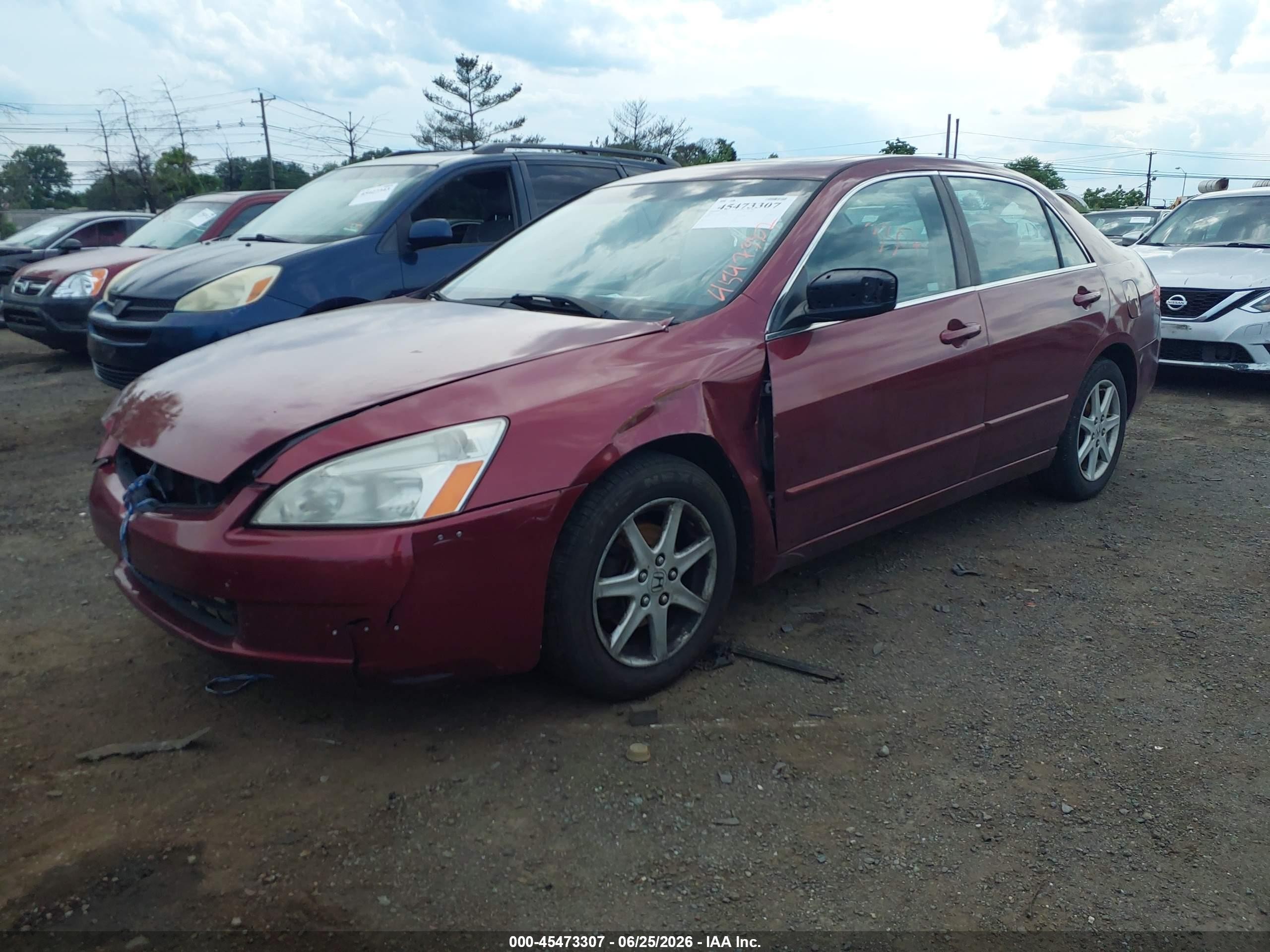 2004 Honda Accord 3.0 Ex Red vin: 1HGCM66554A069582