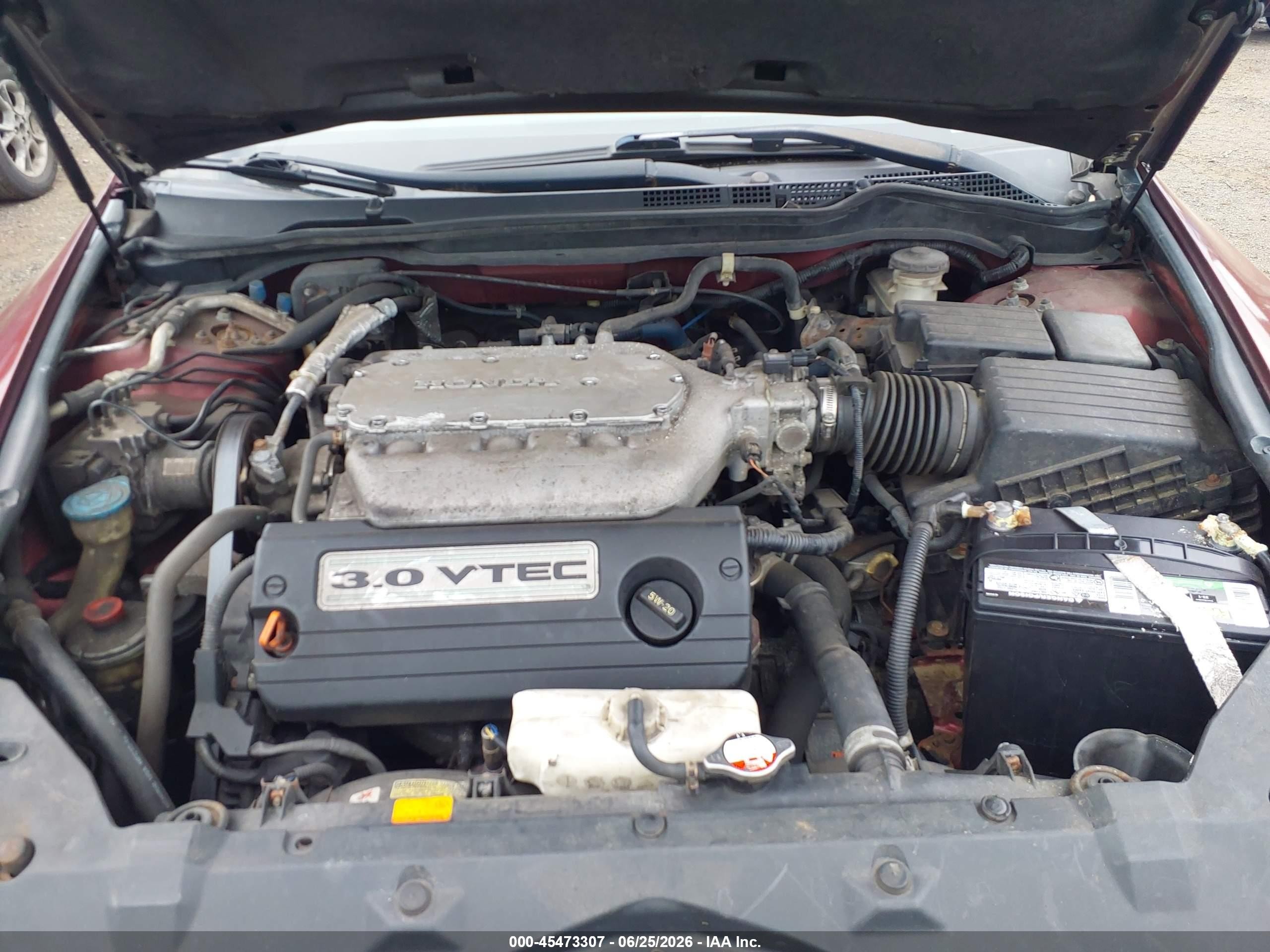 2004 Honda Accord 3.0 Ex Red vin: 1HGCM66554A069582