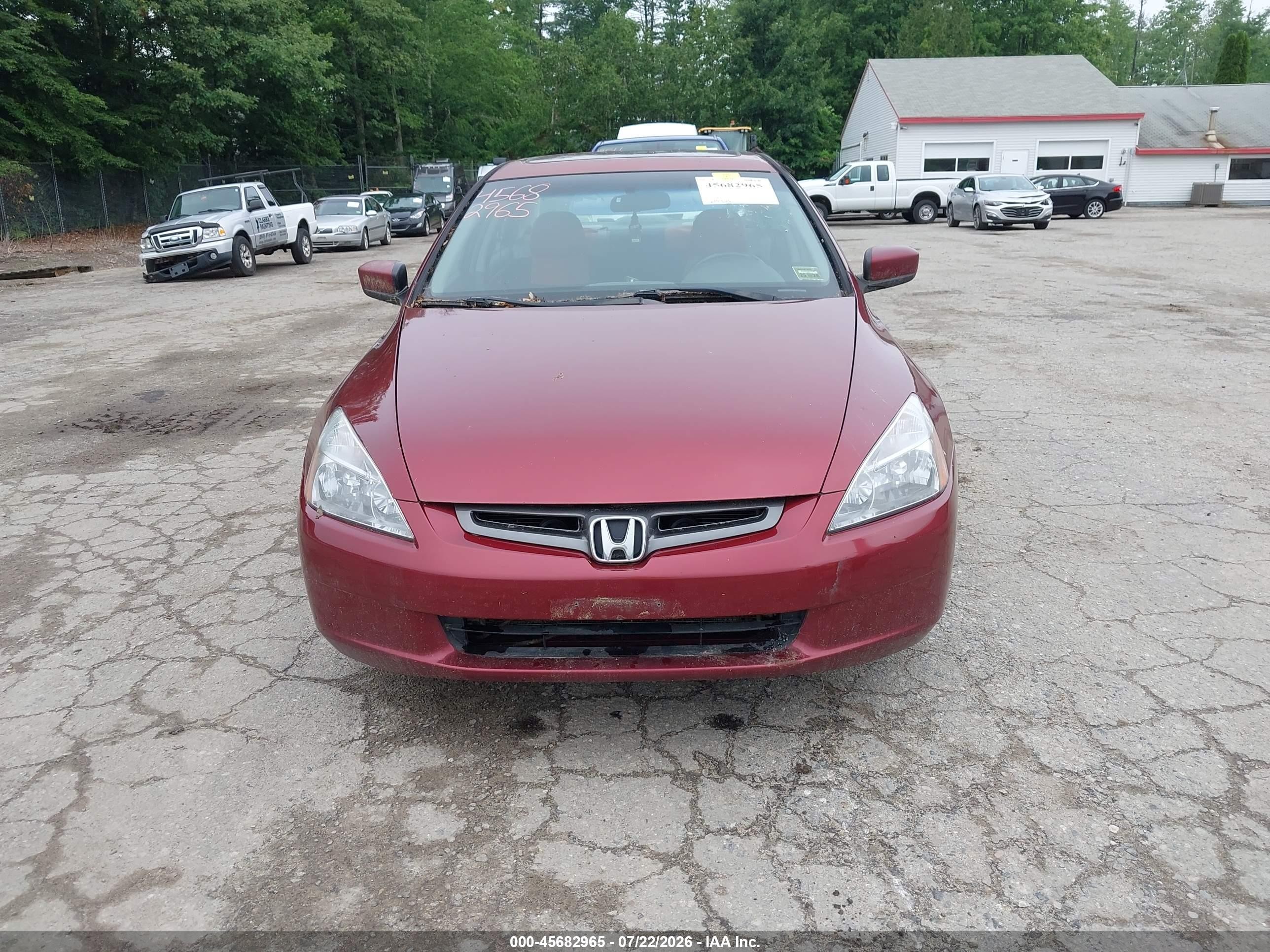 2004 Honda Accord 3.0 Ex Темно-бордовый vin: 1HGCM66554A080596