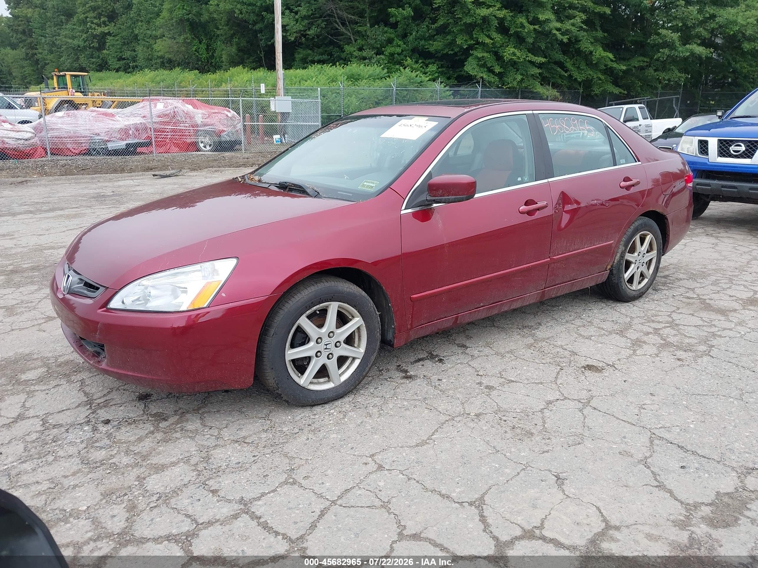 2004 Honda Accord 3.0 Ex Темно-бордовый vin: 1HGCM66554A080596