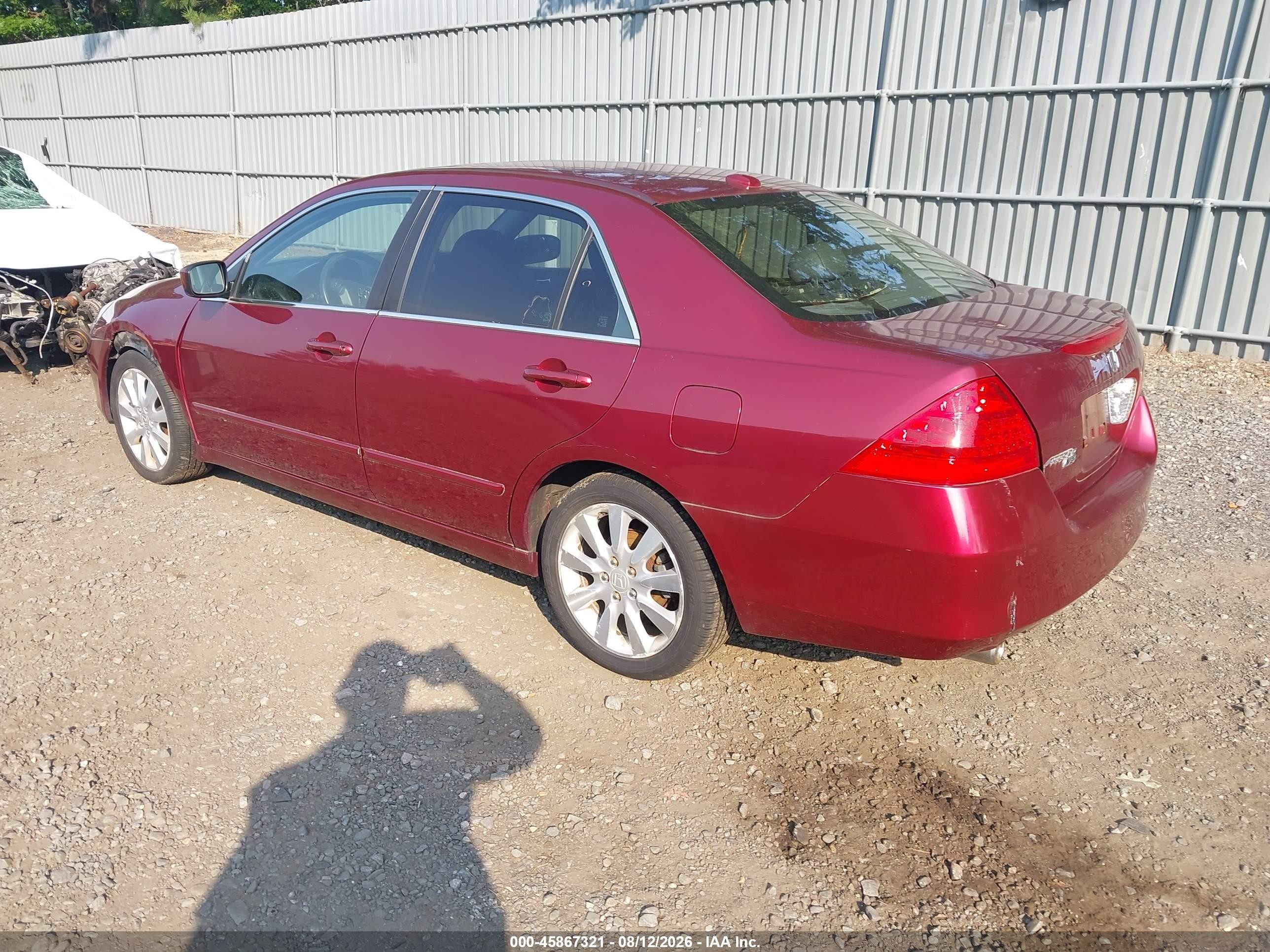 2006 Honda Accord 3.0 Ex Maroon vin: 1HGCM66556A006808