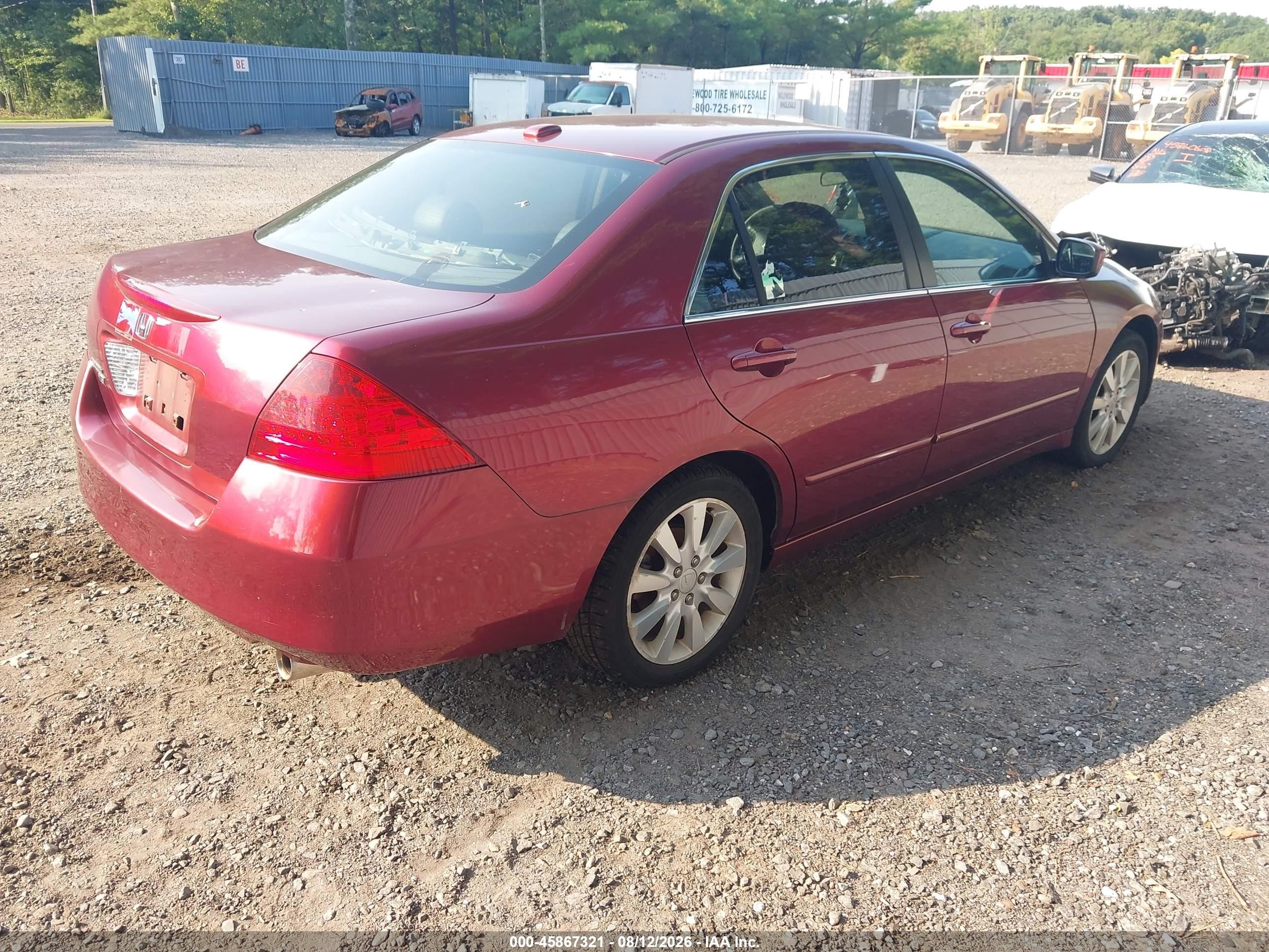 2006 Honda Accord 3.0 Ex Maroon vin: 1HGCM66556A006808