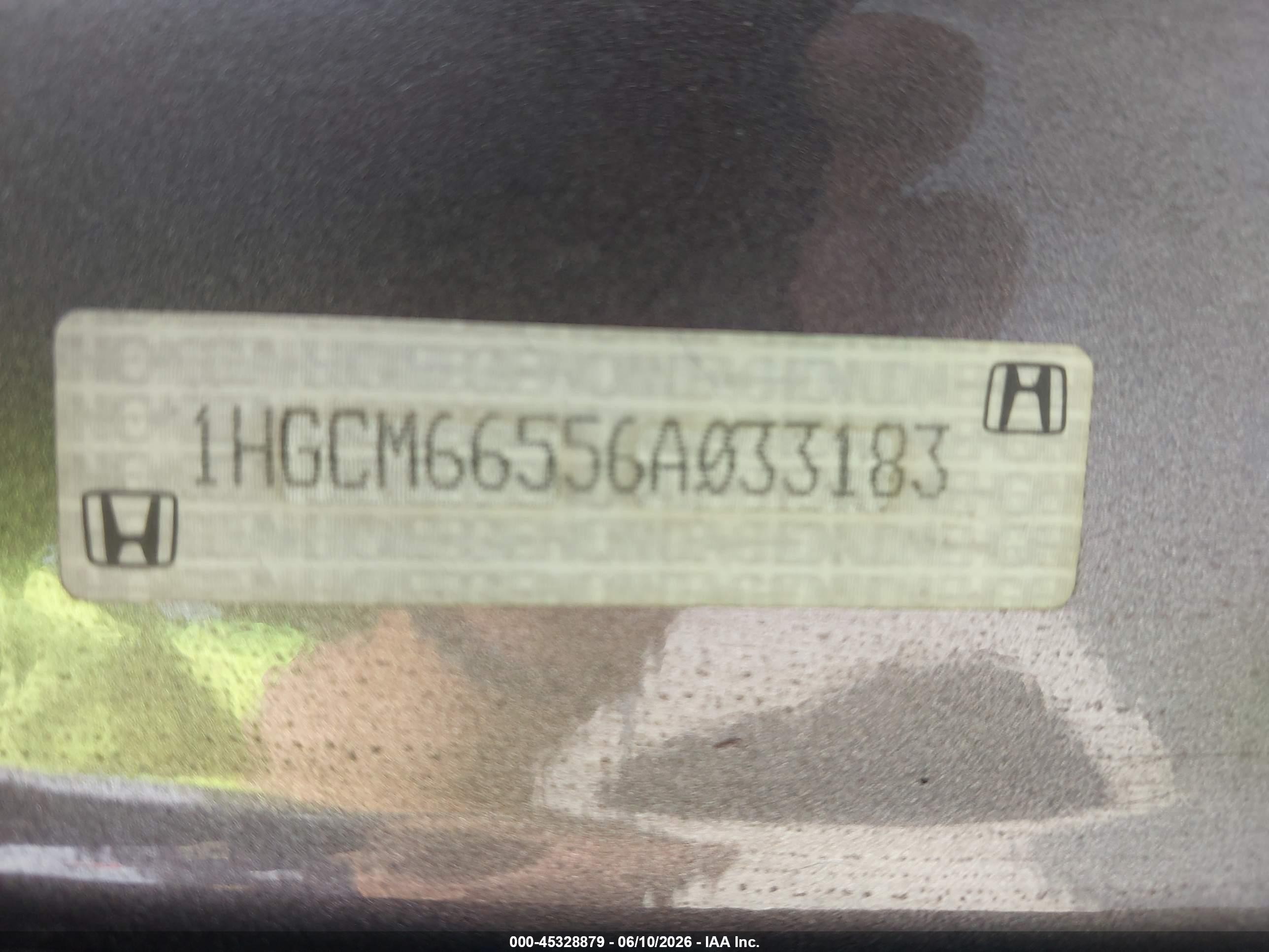 2006 Honda Accord 3.0 Ex Silver vin: 1HGCM66556A033183