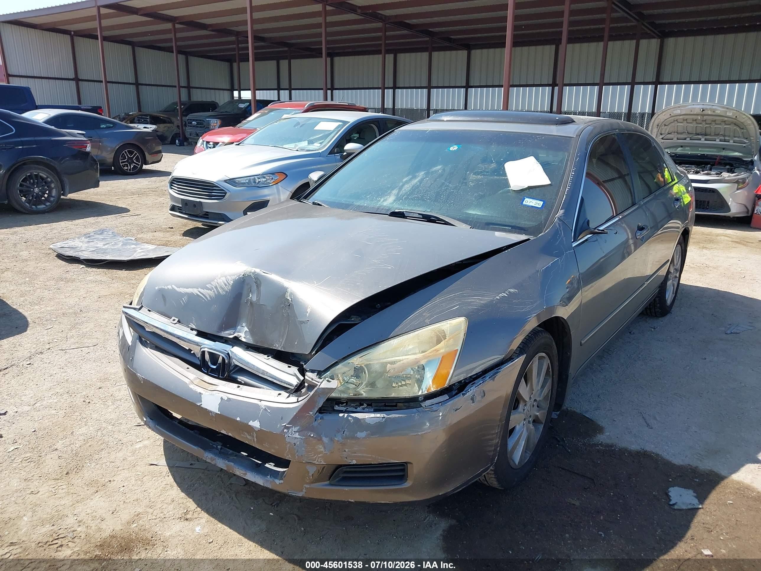 2006 Honda Accord 3.0 Ex Gray vin: 1HGCM66556A055278