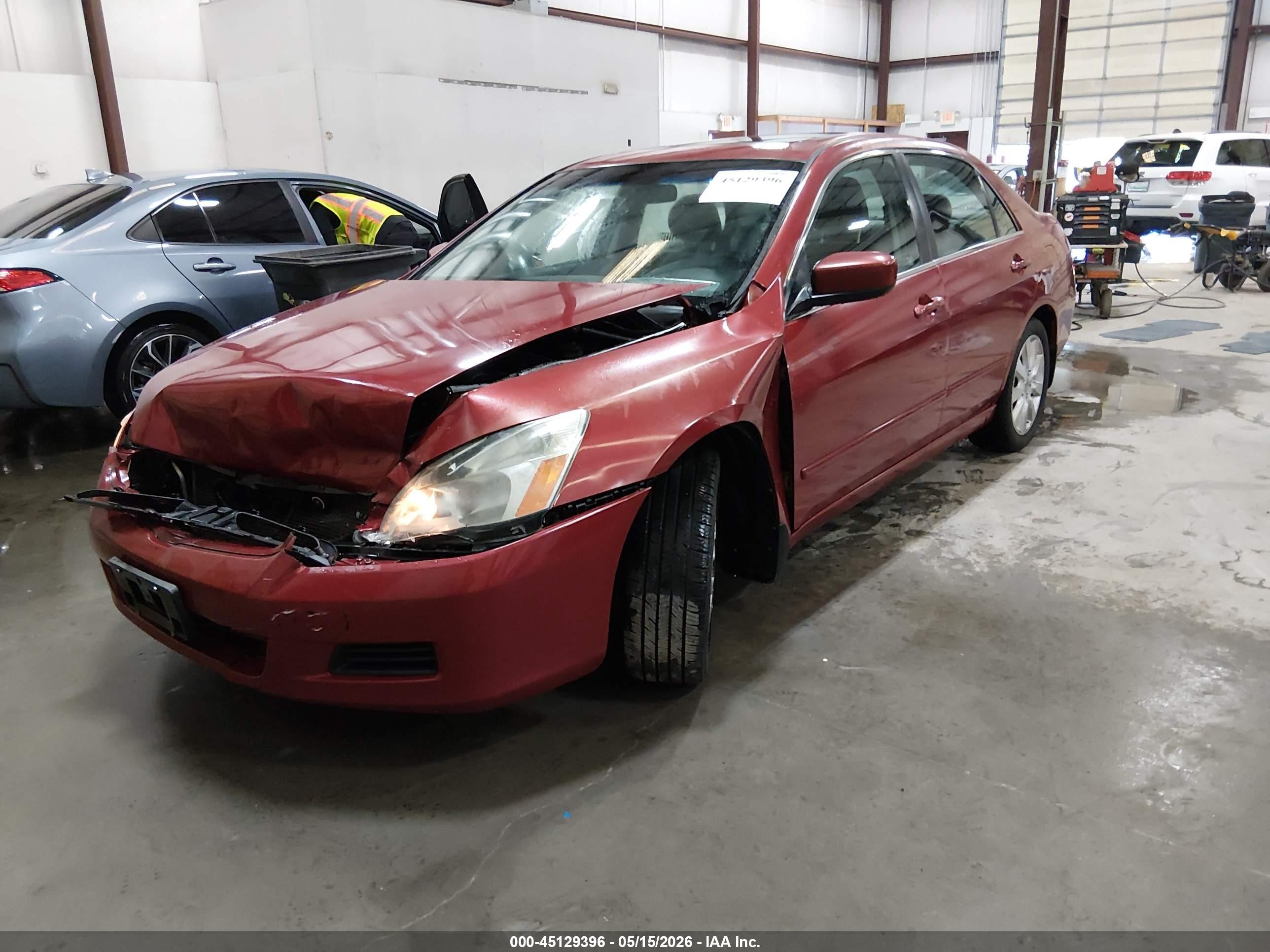2007 Honda Accord 3.0 Ex Red vin: 1HGCM66557A002890