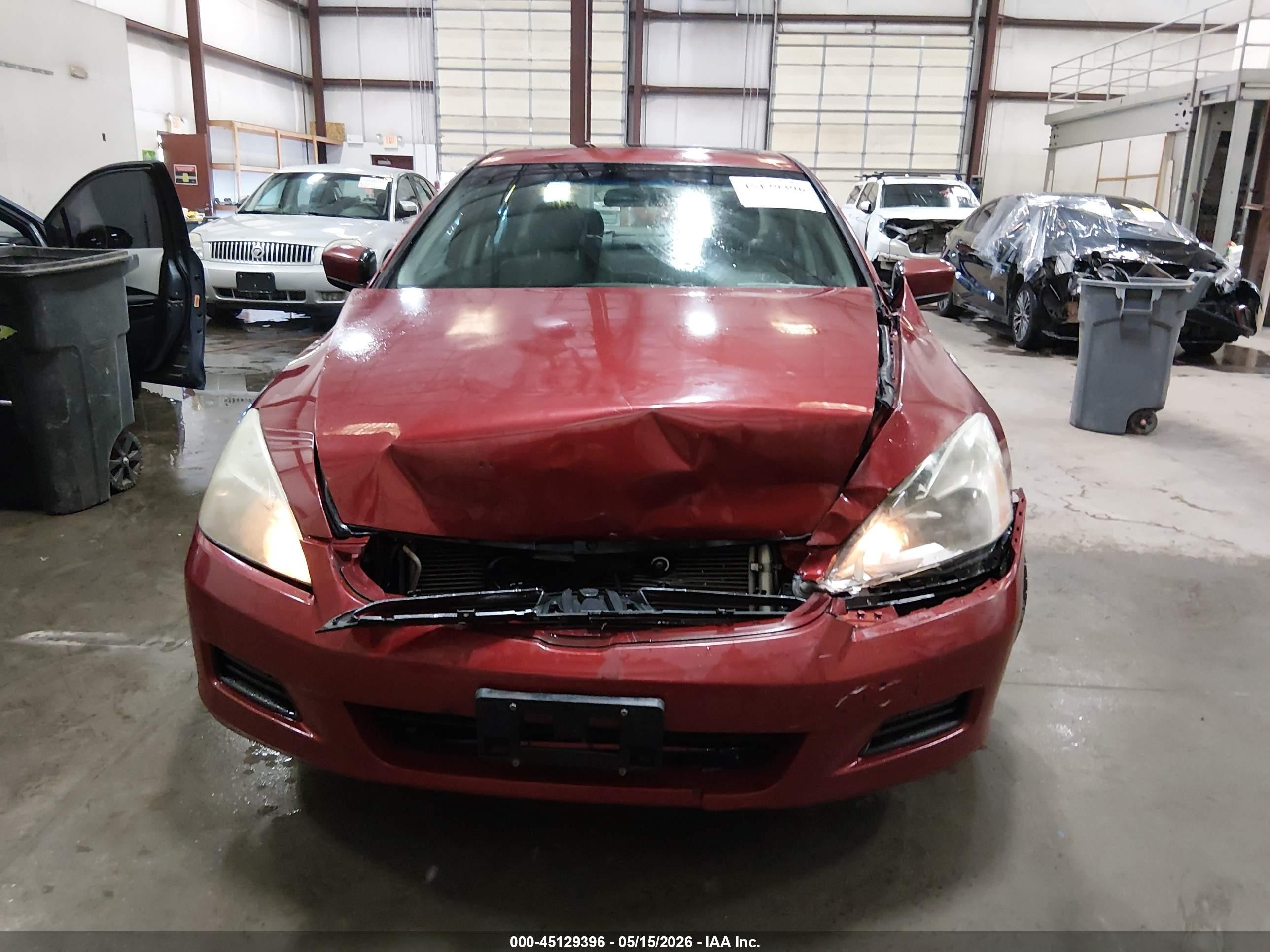 2007 Honda Accord 3.0 Ex Red vin: 1HGCM66557A002890