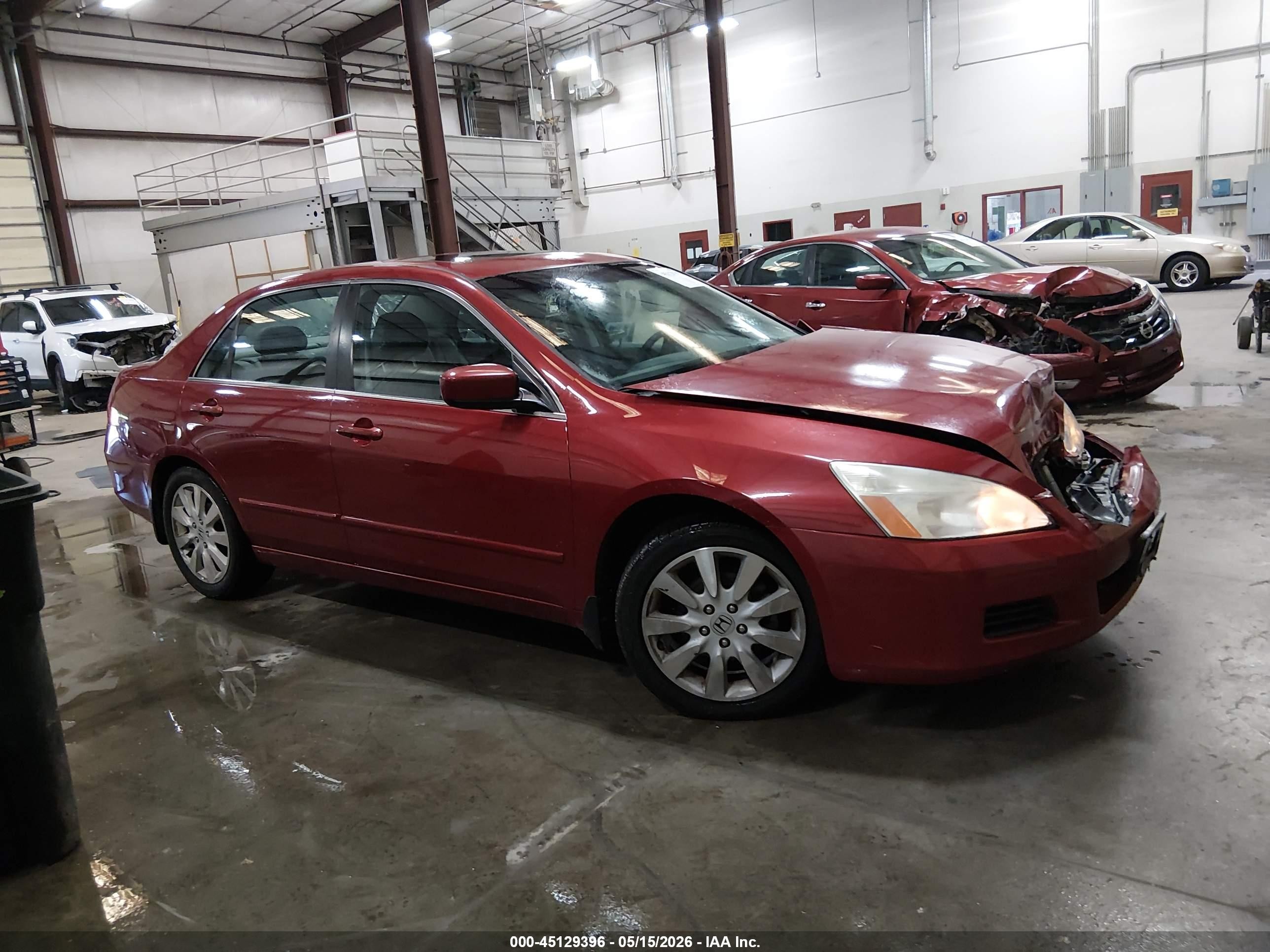 2007 Honda Accord 3.0 Ex Red vin: 1HGCM66557A002890