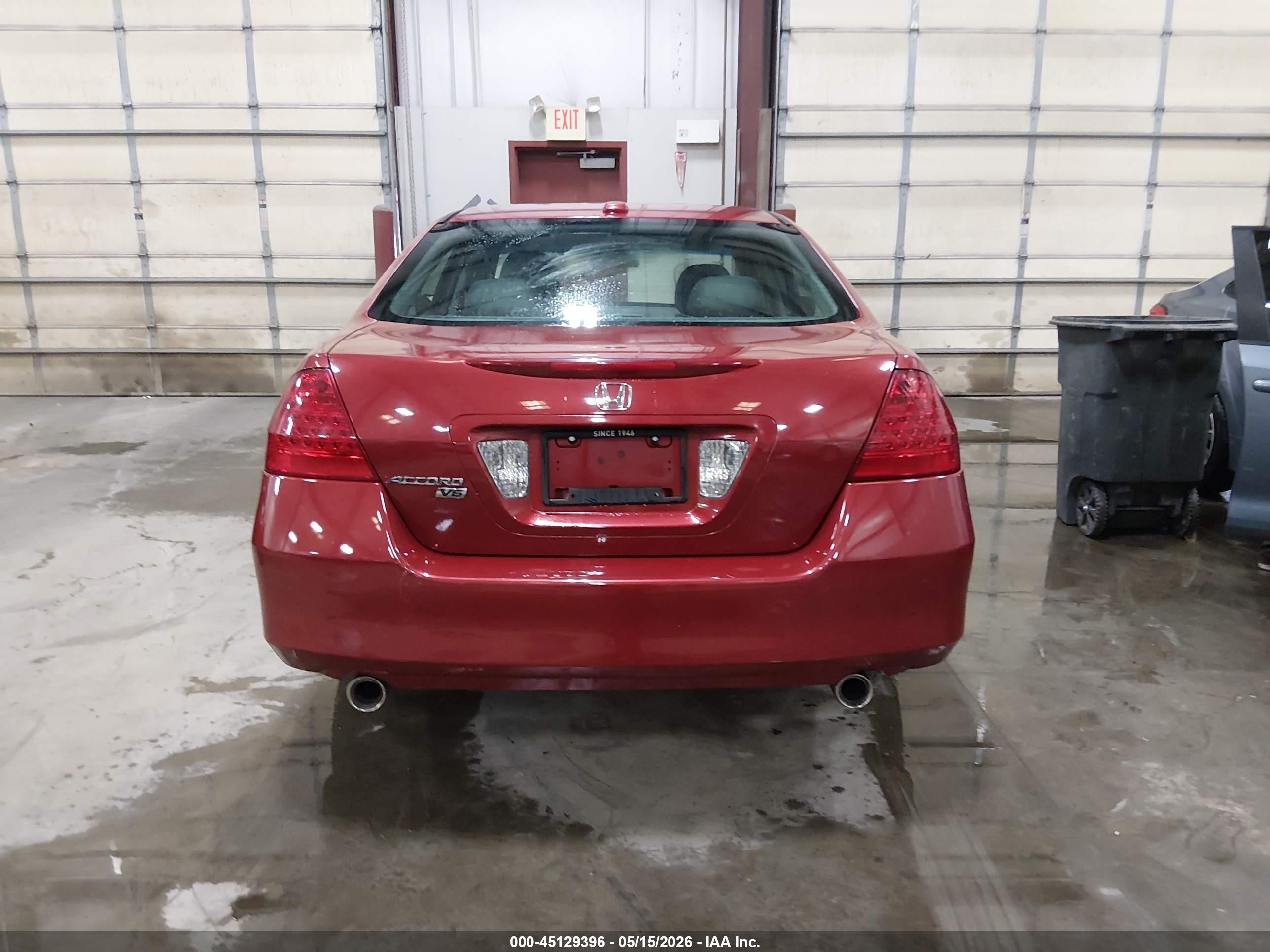 2007 Honda Accord 3.0 Ex Red vin: 1HGCM66557A002890