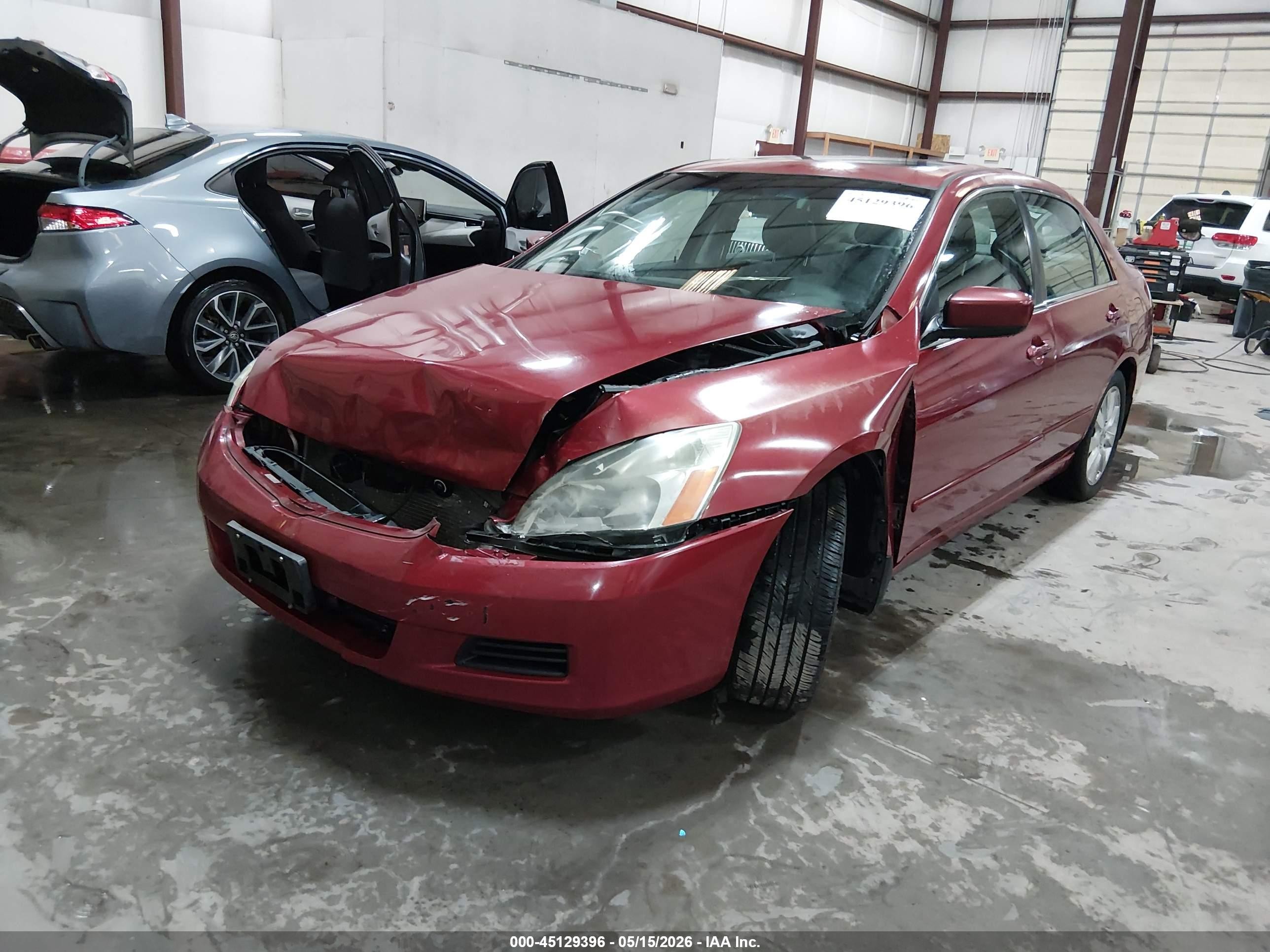 2007 Honda Accord 3.0 Ex Red vin: 1HGCM66557A002890