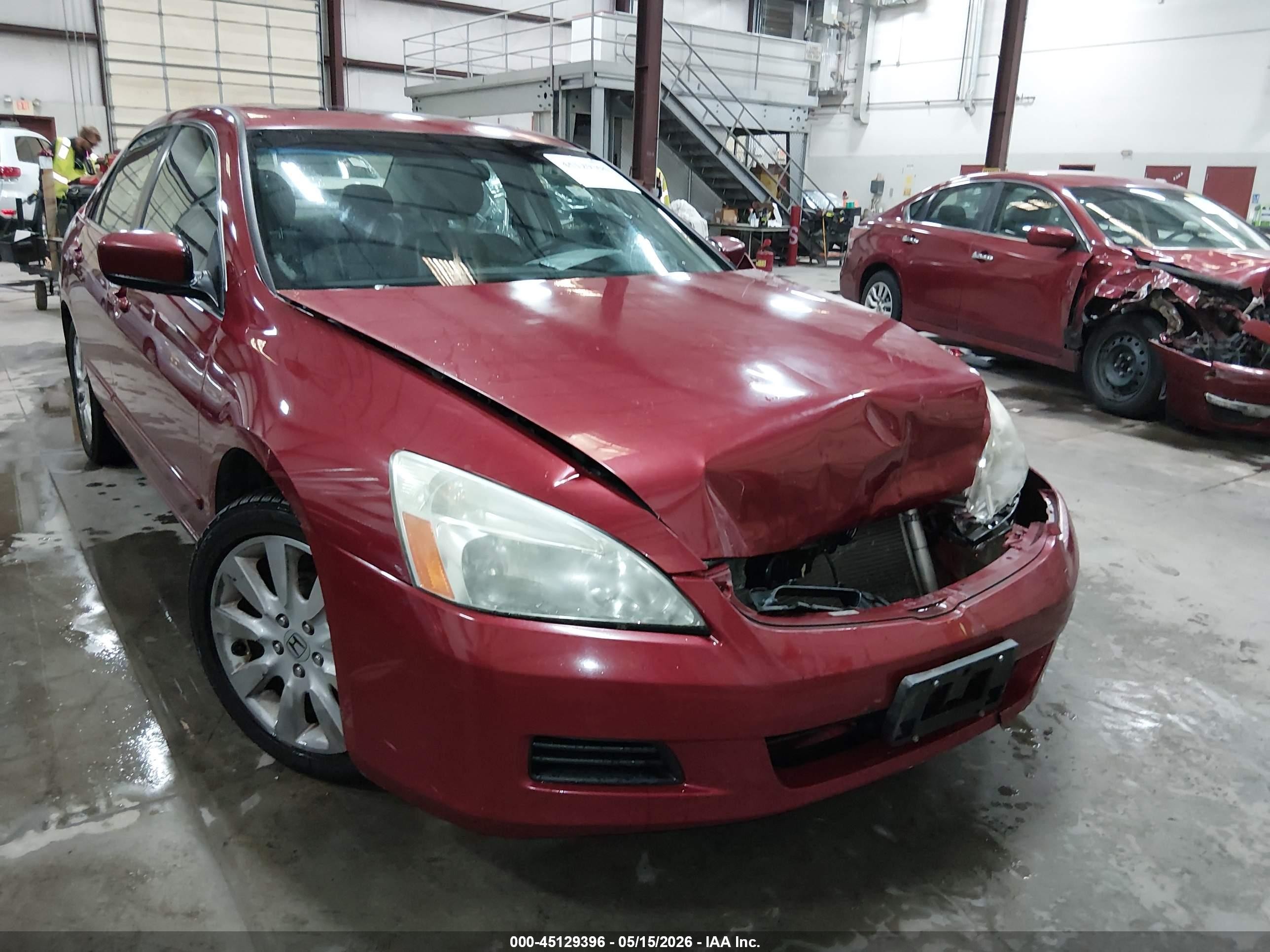 2007 Honda Accord 3.0 Ex Red vin: 1HGCM66557A002890