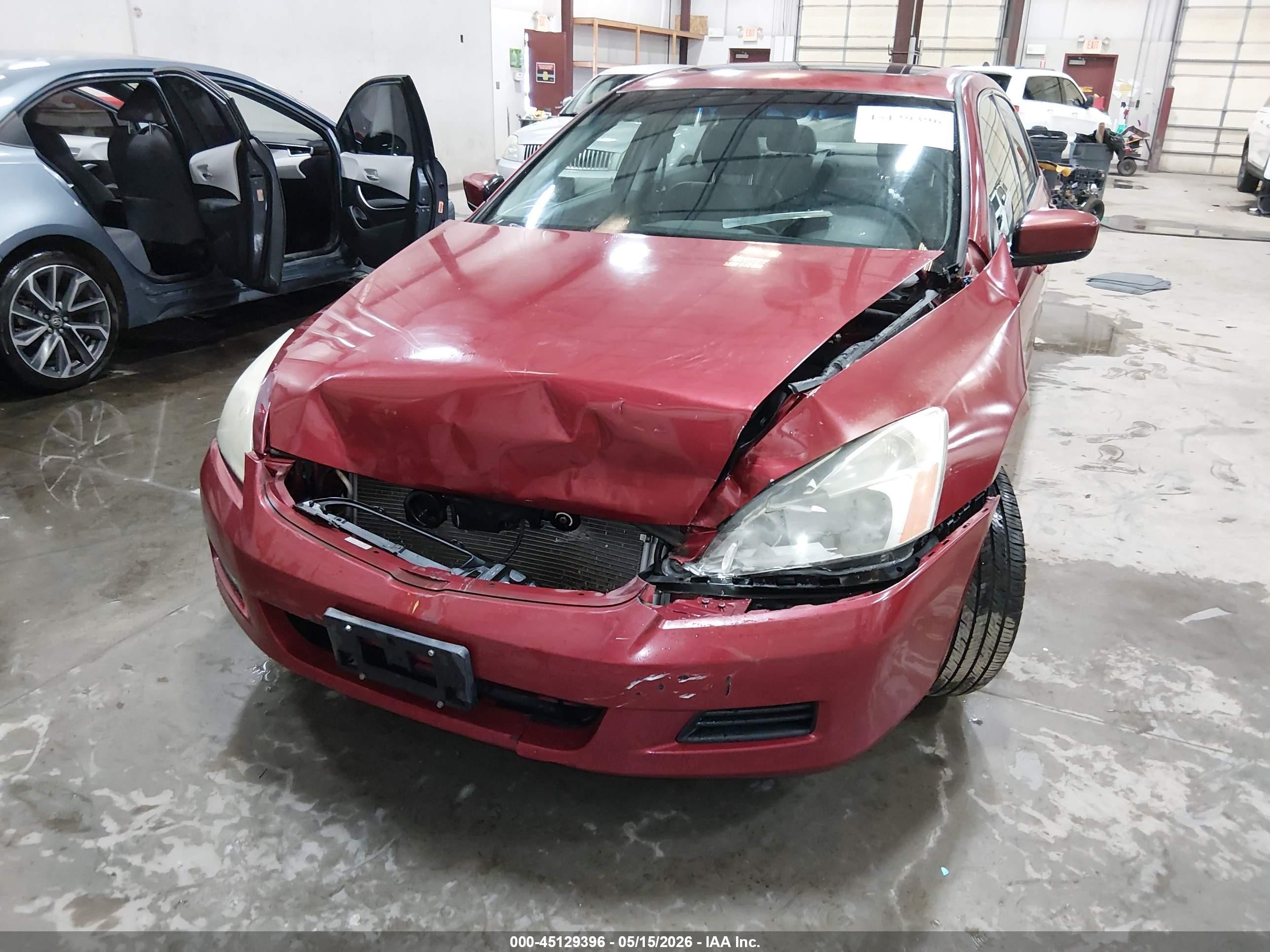 2007 Honda Accord 3.0 Ex Red vin: 1HGCM66557A002890