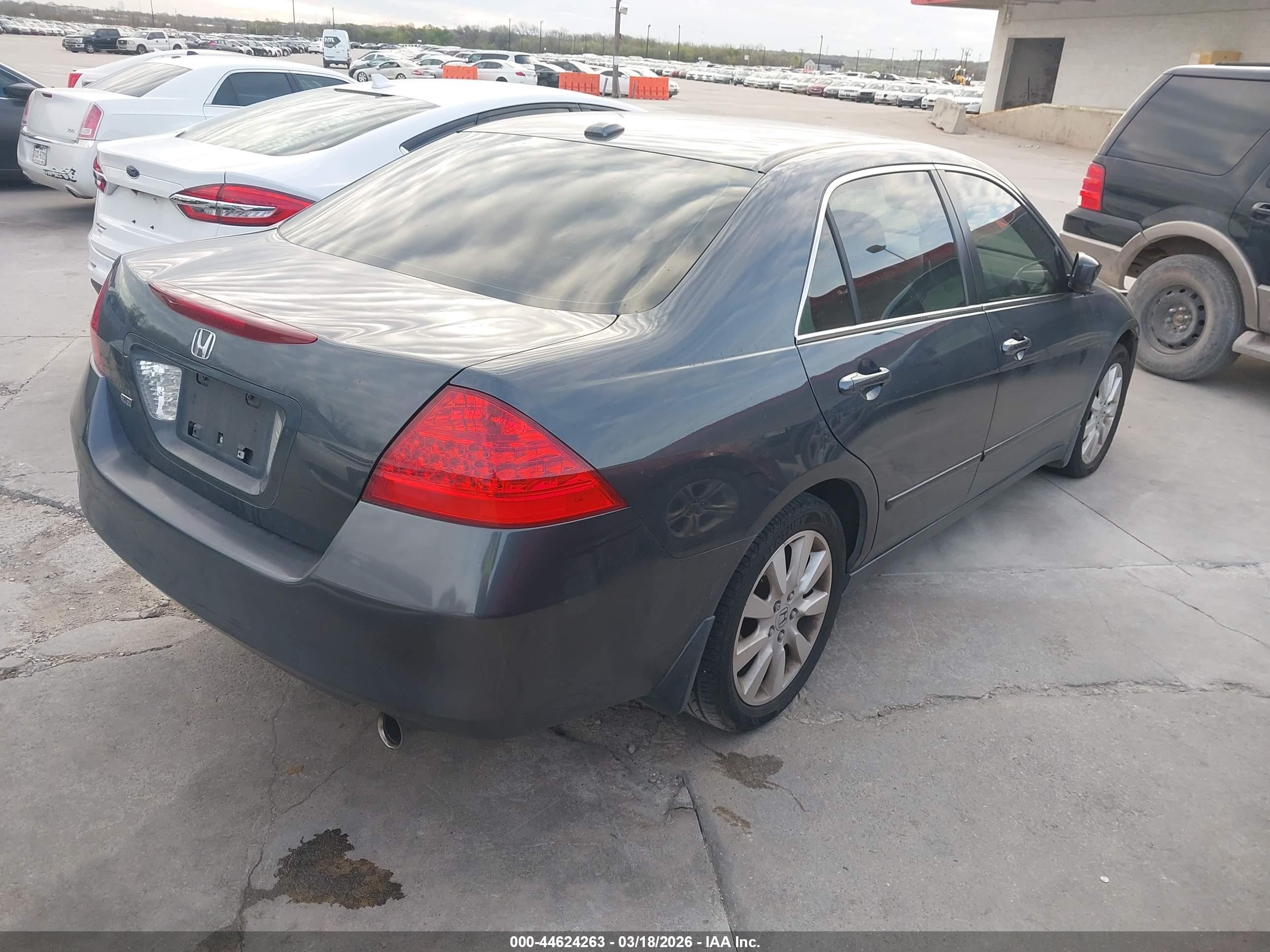 2007 Honda Accord 3.0 Ex Серый vin: 1HGCM66557A015090
