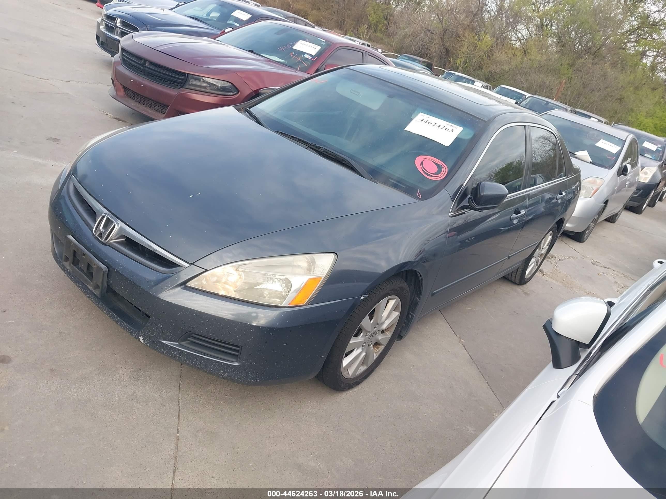 2007 Honda Accord 3.0 Ex Серый vin: 1HGCM66557A015090