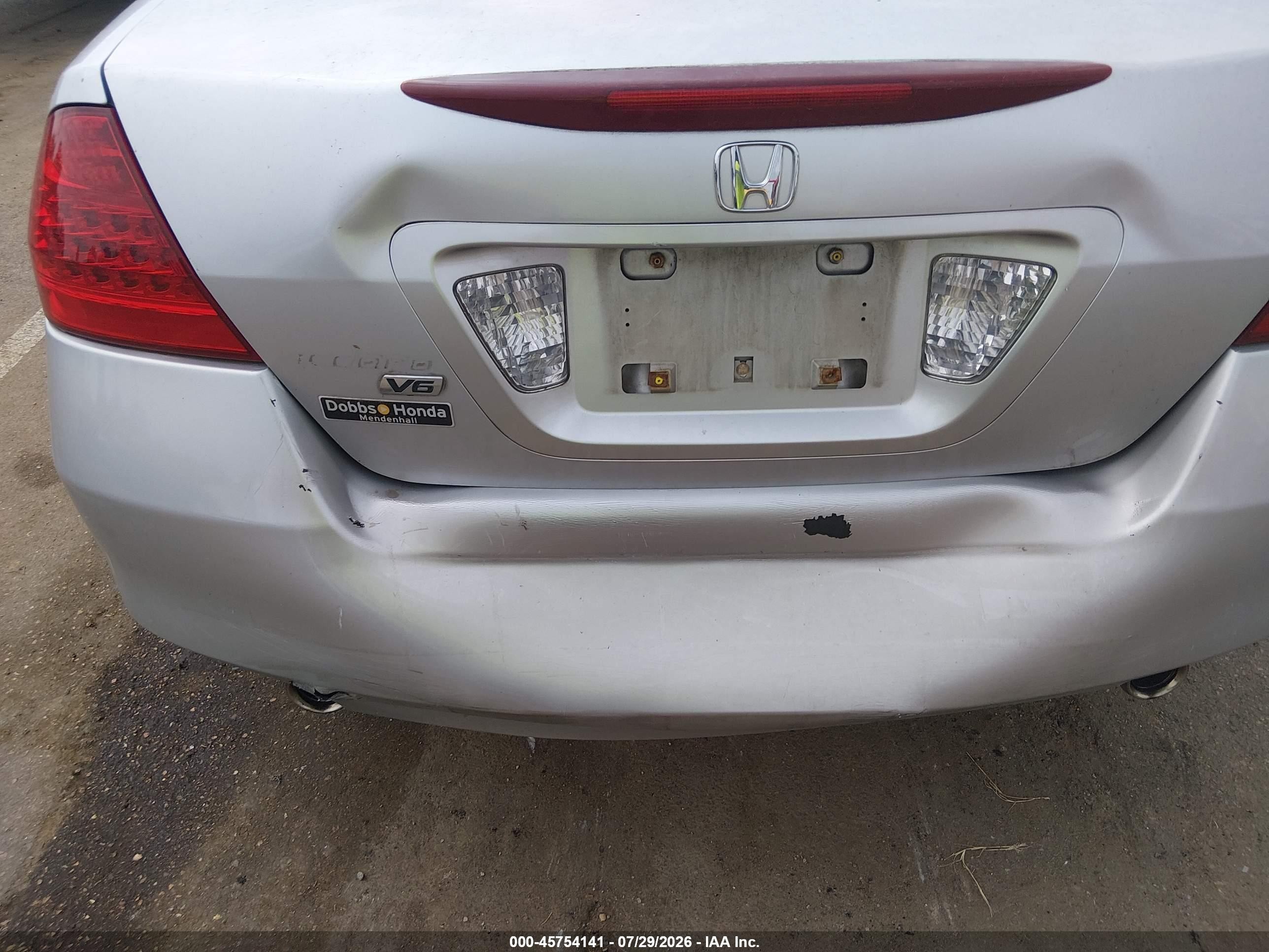 2007 Honda Accord 3.0 Ex Gray vin: 1HGCM66557A025327