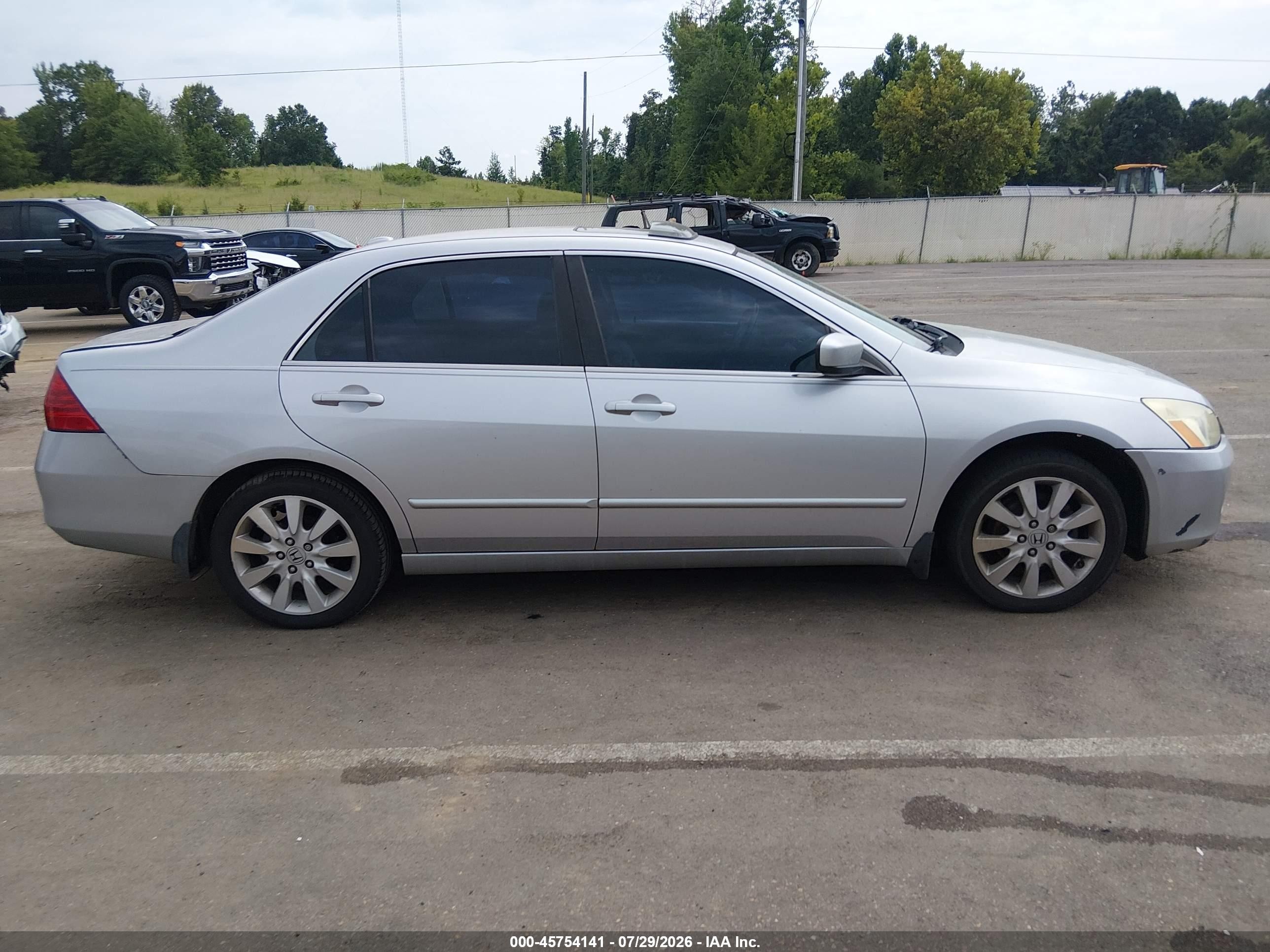 2007 Honda Accord 3.0 Ex Gray vin: 1HGCM66557A025327