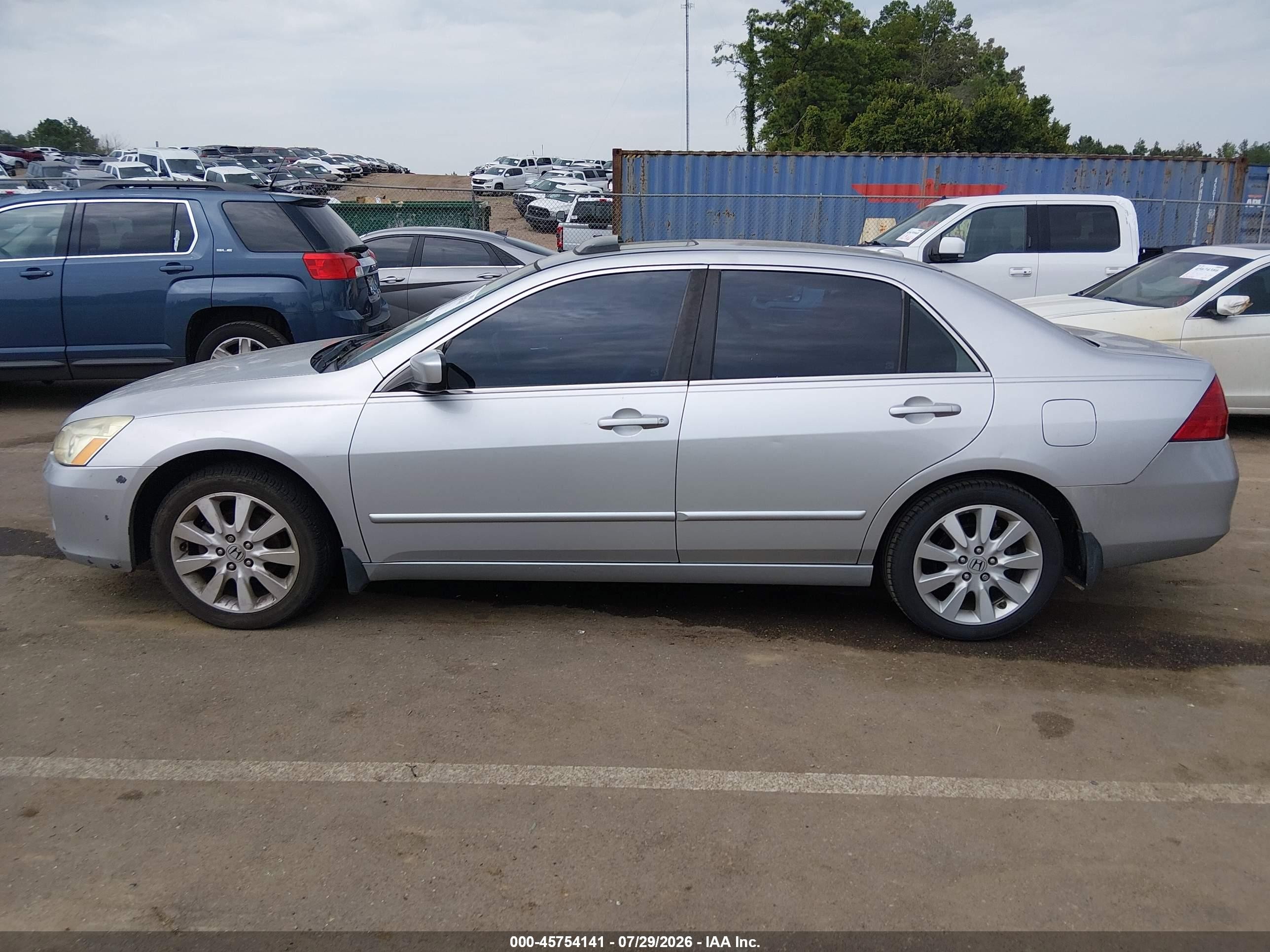 2007 Honda Accord 3.0 Ex Gray vin: 1HGCM66557A025327