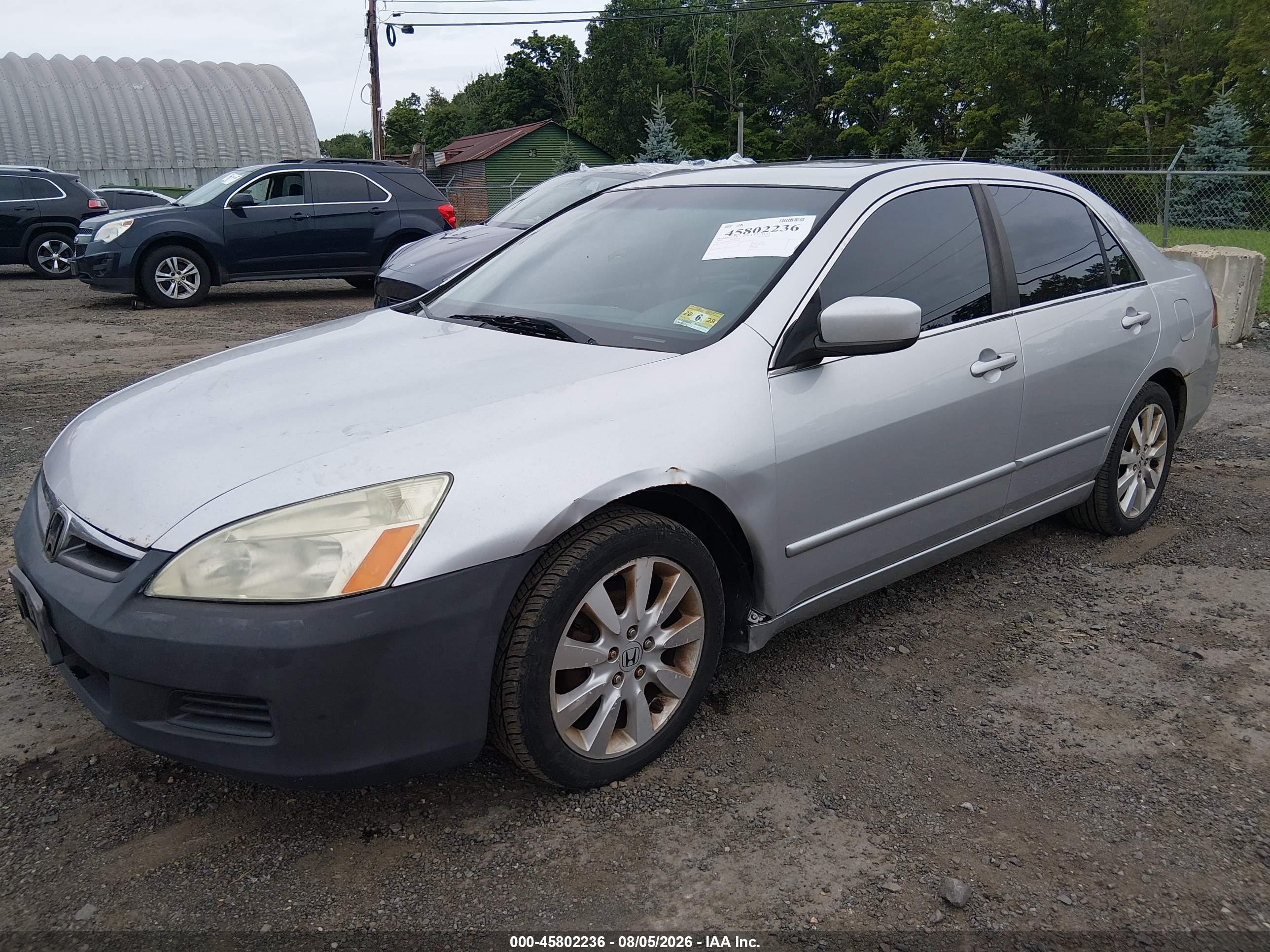 2007 Honda Accord 3.0 Ex Серебряный vin: 1HGCM66557A056271