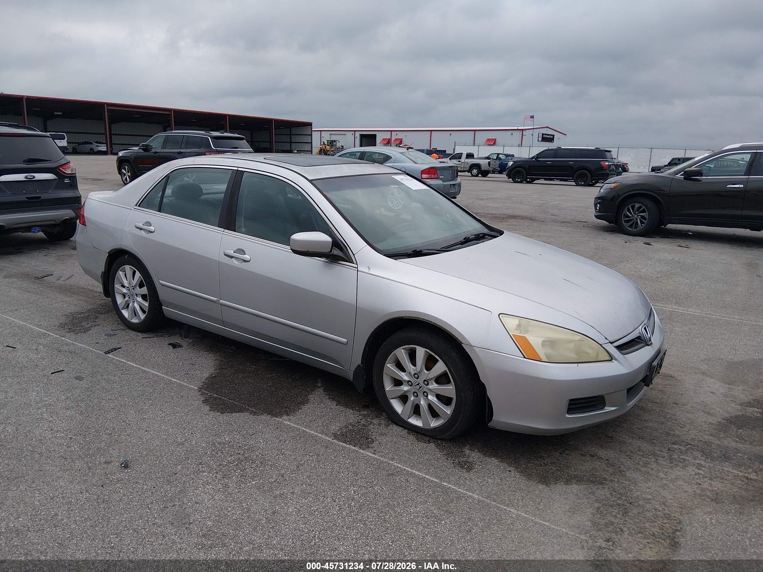 2007 Honda Accord 3.0 Ex Silver vin: 1HGCM66557A077573