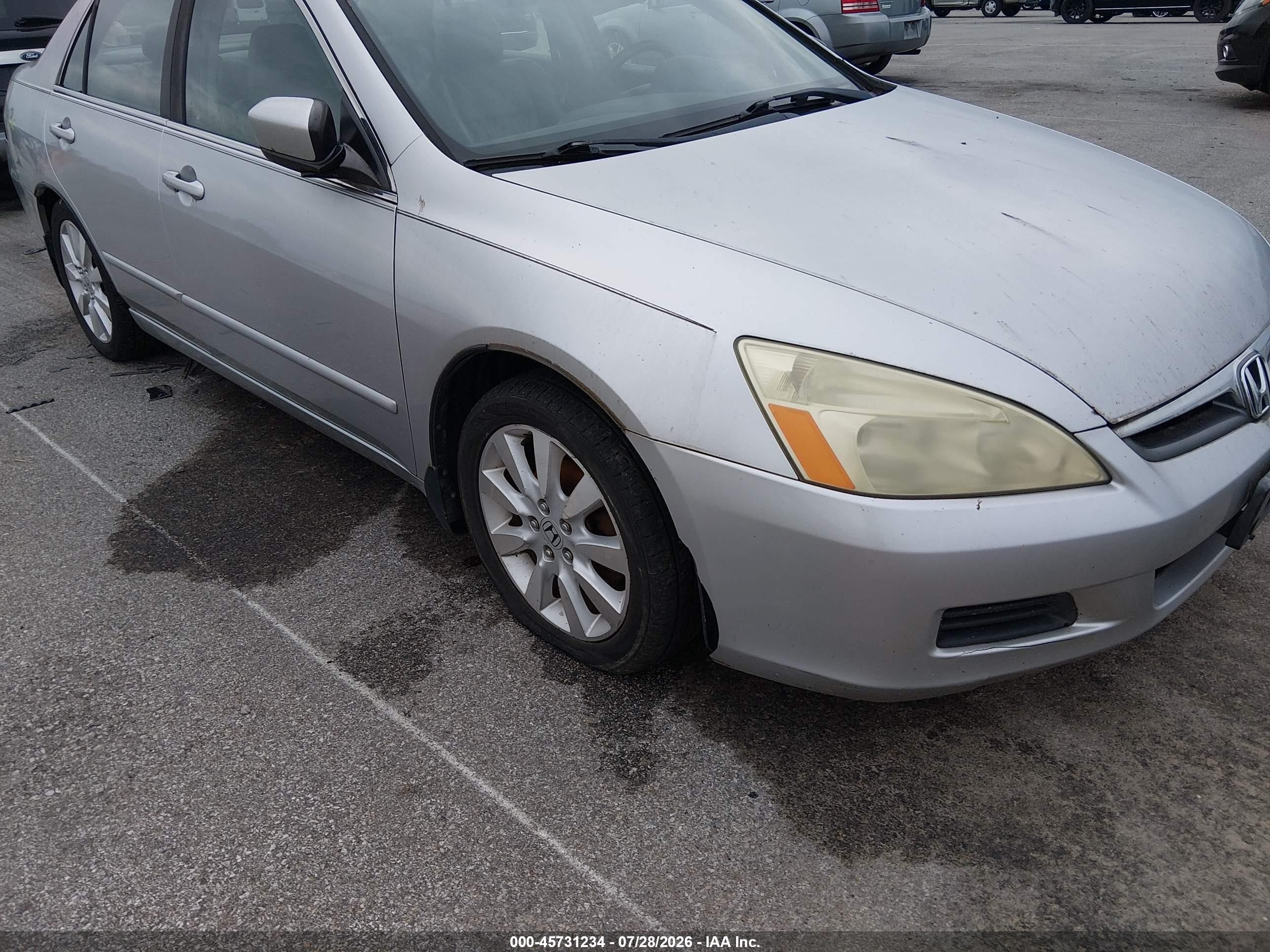 2007 Honda Accord 3.0 Ex Silver vin: 1HGCM66557A077573
