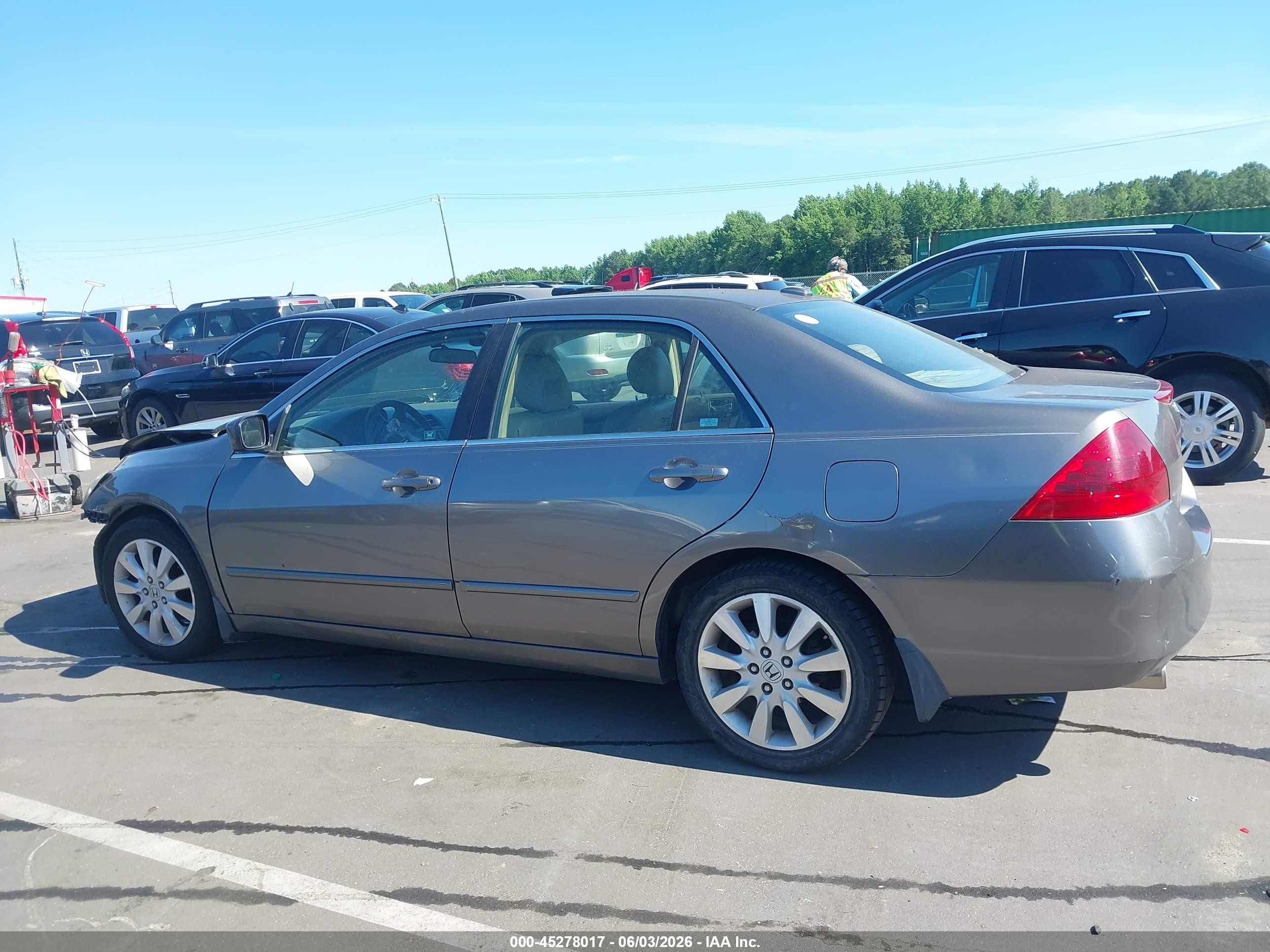 2007 Honda Accord 3.0 Ex Gray vin: 1HGCM66557A084510