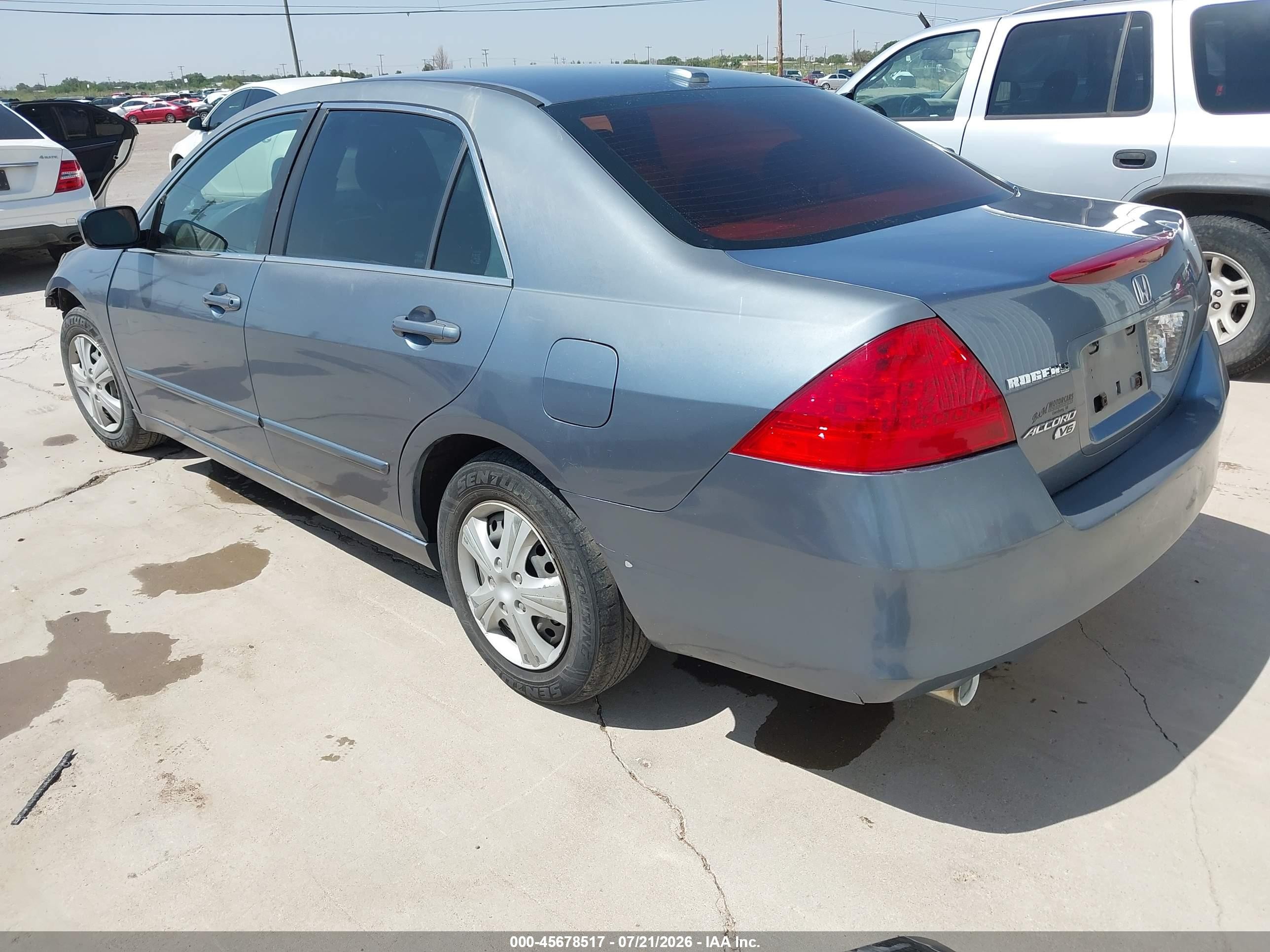 2007 Honda Accord 3.0 Ex Синий vin: 1HGCM66557A089237