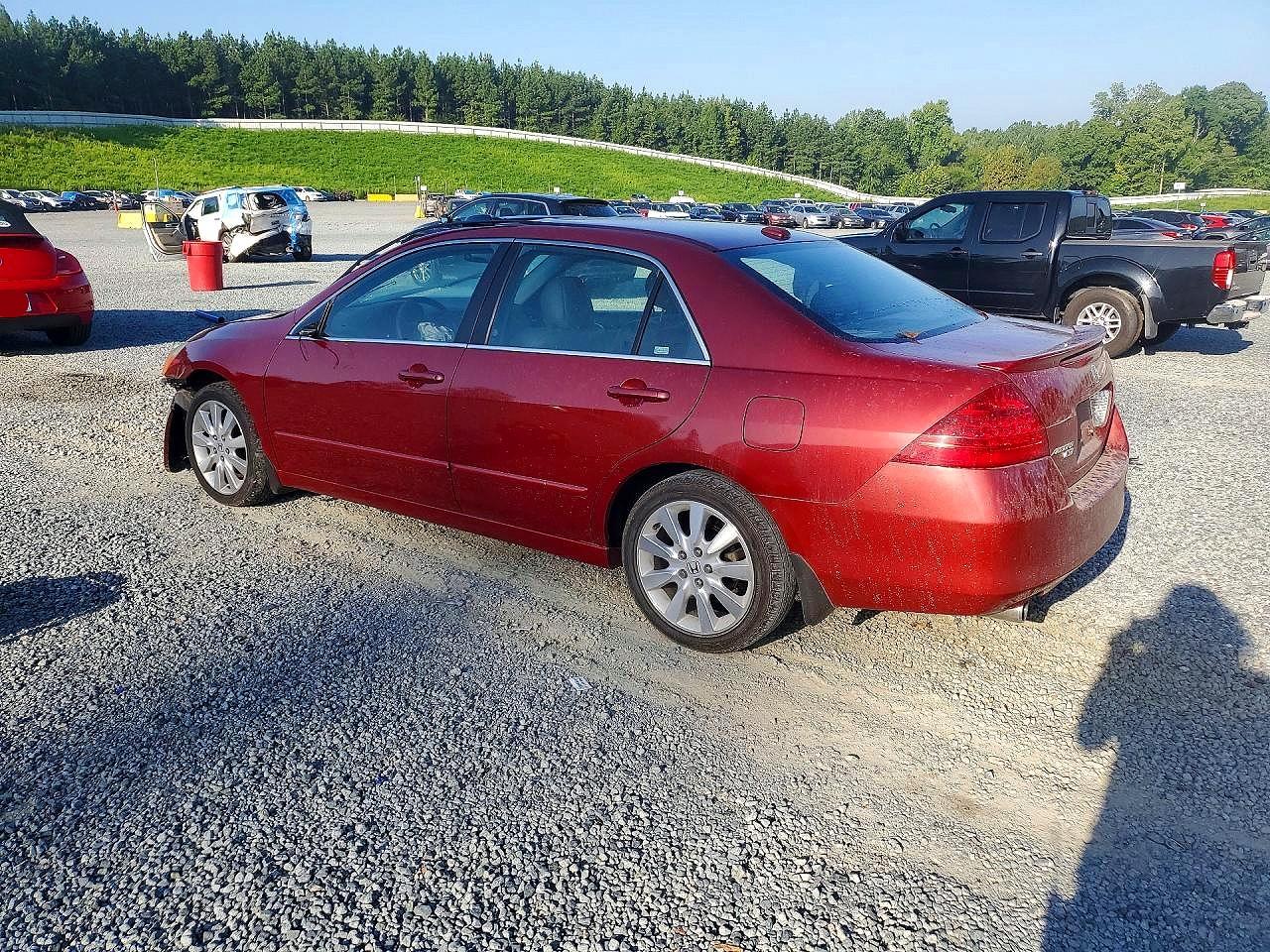 2007 Honda Accord Ex Burgundy vin: 1HGCM66557A096950