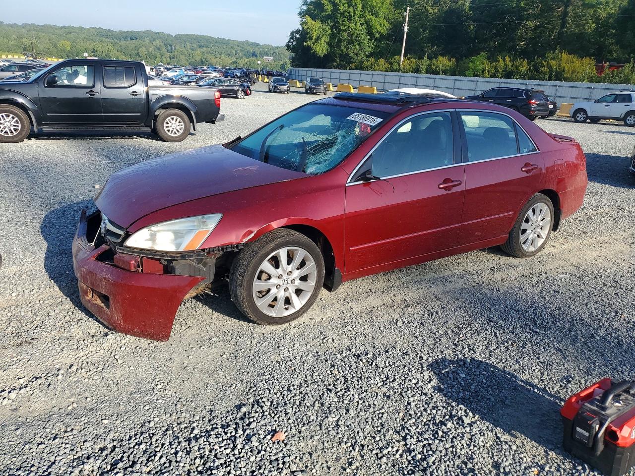 2007 Honda Accord Ex Burgundy vin: 1HGCM66557A096950