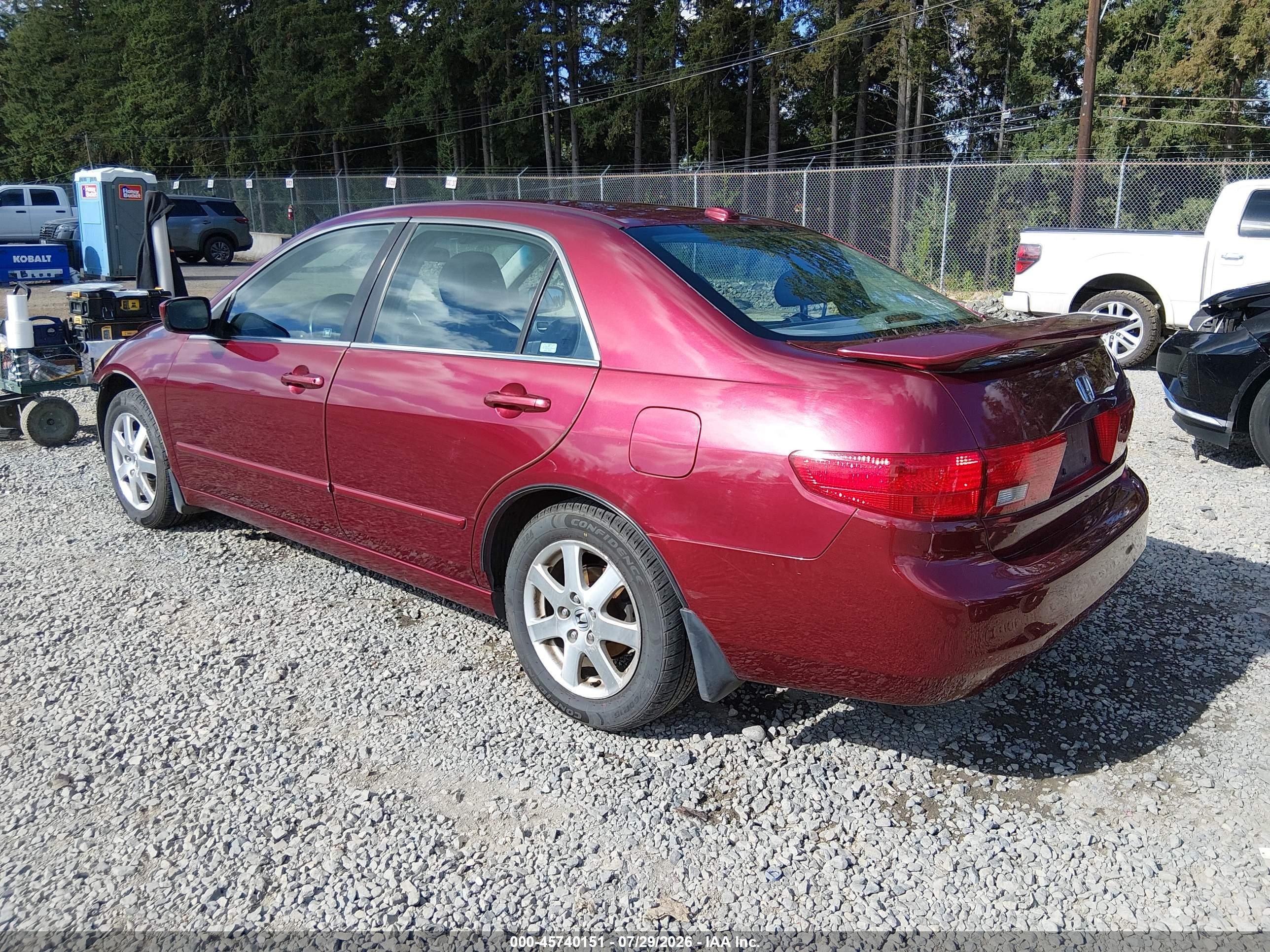 2005 Honda Accord 3.0 Ex Maroon vin: 1HGCM66565A073416