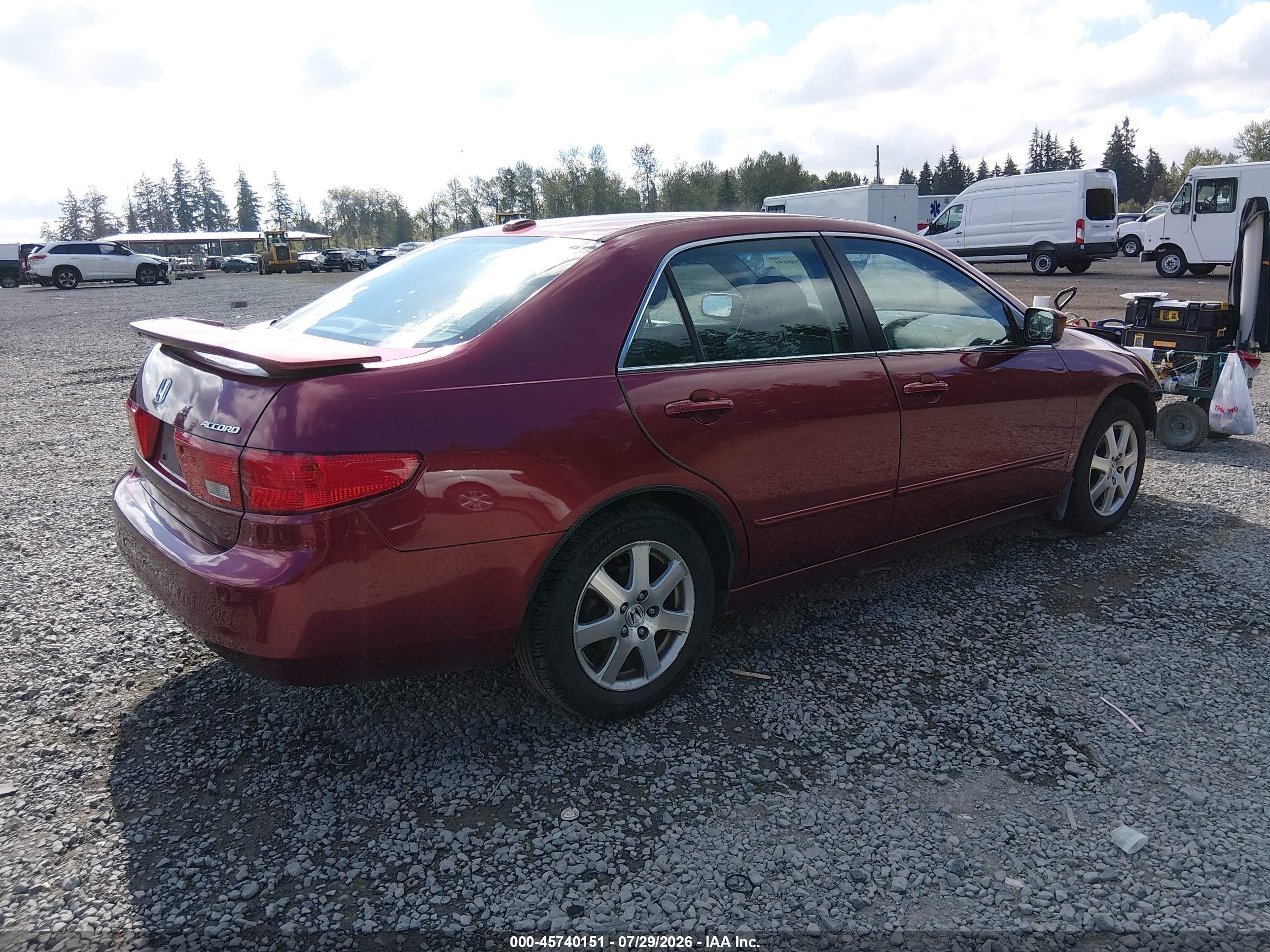 2005 Honda Accord 3.0 Ex Maroon vin: 1HGCM66565A073416