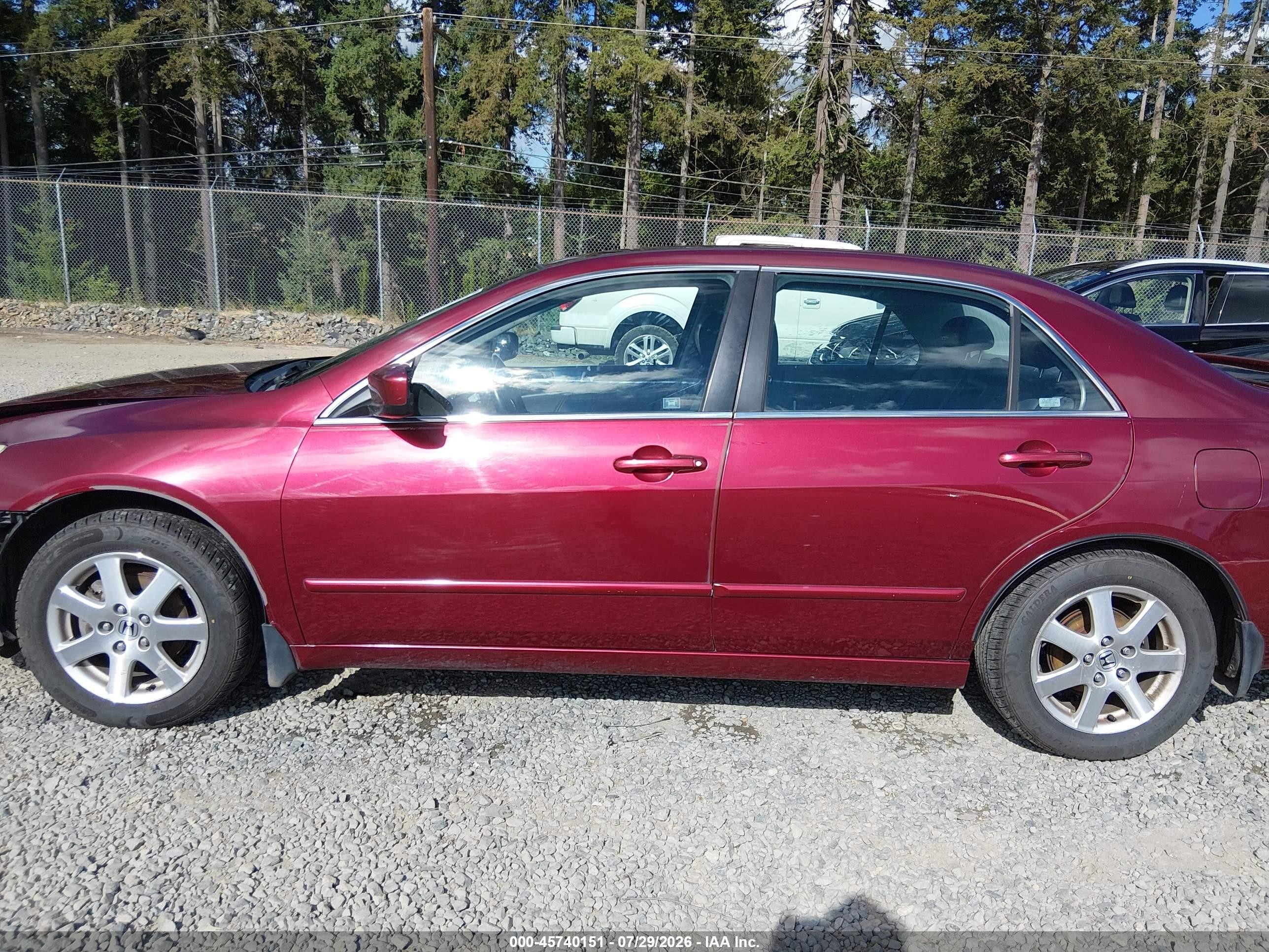 2005 Honda Accord 3.0 Ex Maroon vin: 1HGCM66565A073416